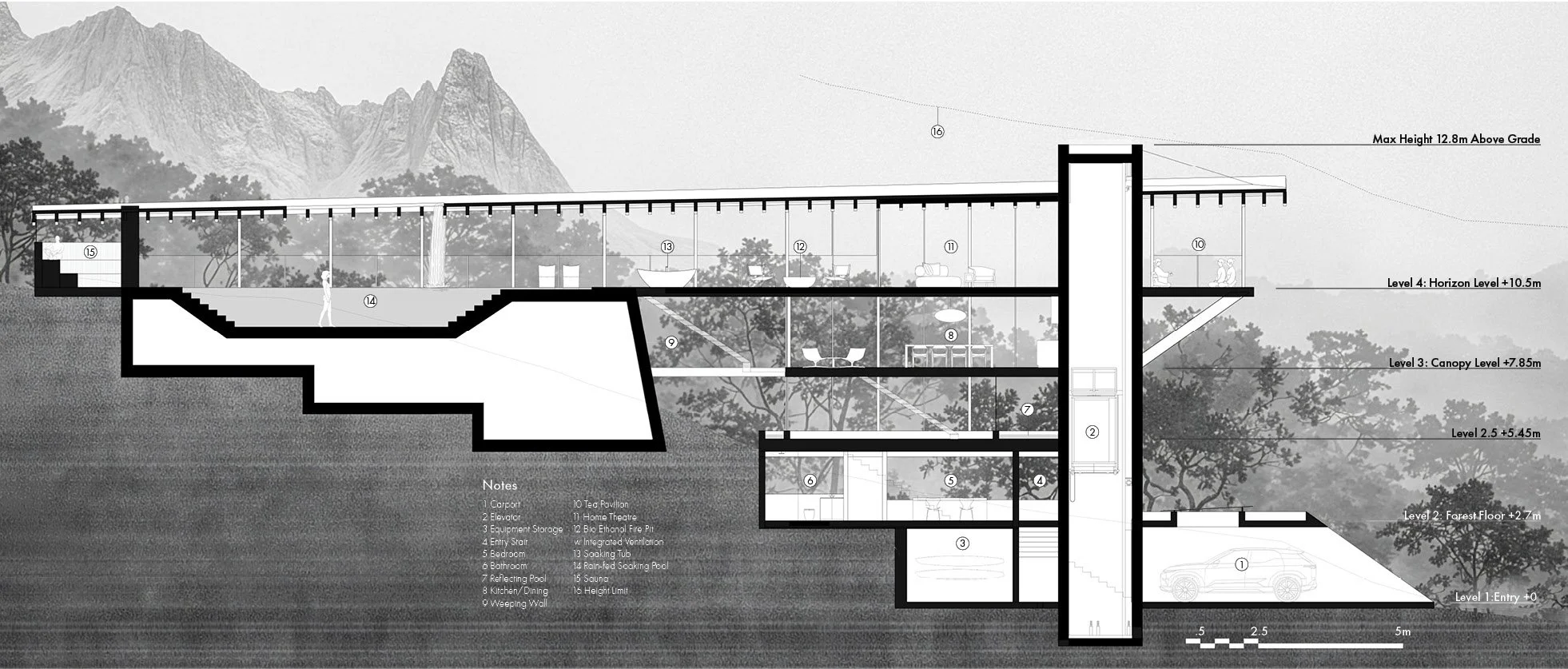  The project is organized around a central reinforced-concrete core that functions as both the primary seismic structure and the building’s vertical infrastructure hub. HVAC, plumbing, electrical, and drainage are consolidated within this core, allow