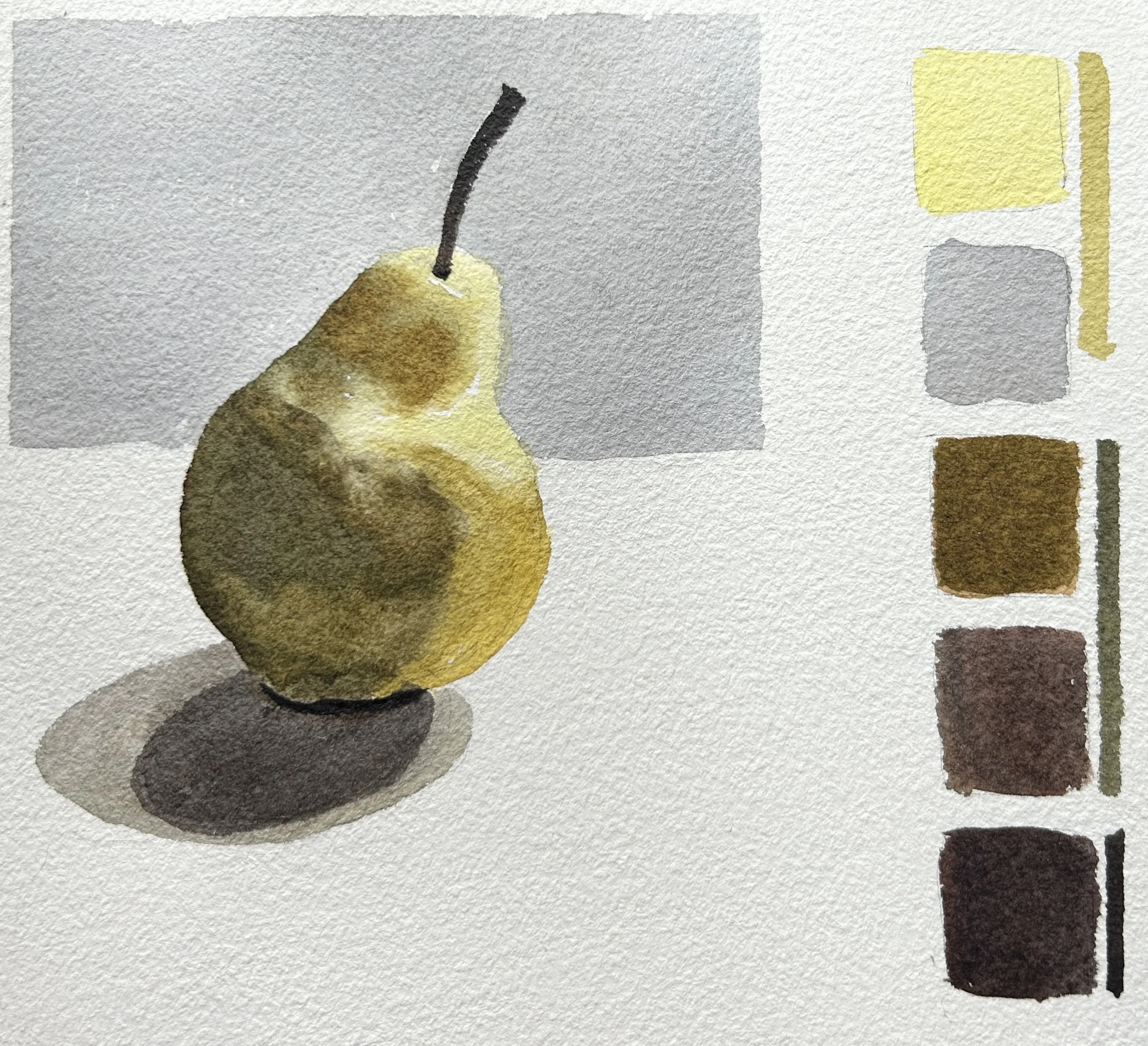 Painting a Pear in Watercolor 