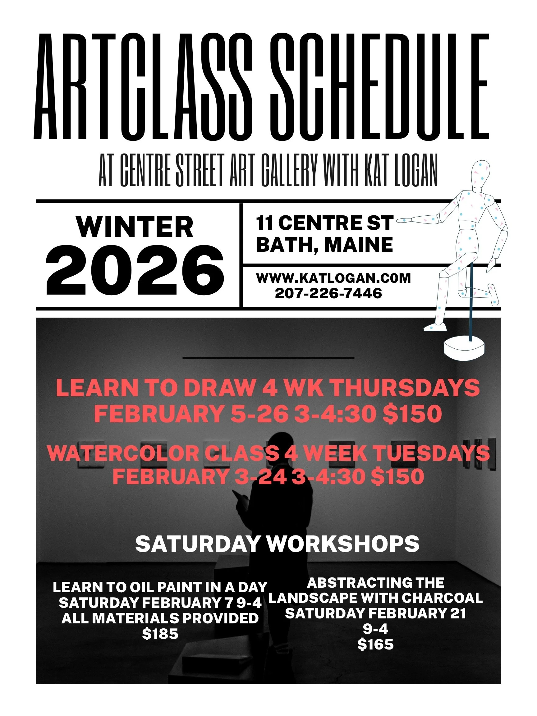 February 2026 Art Classes with Kat Logan