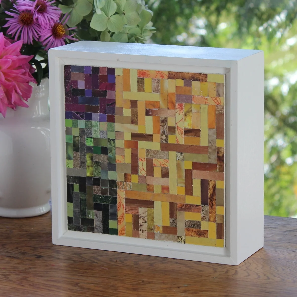 "Purple Green Yellow" collage by Cornelia Bremer Smith