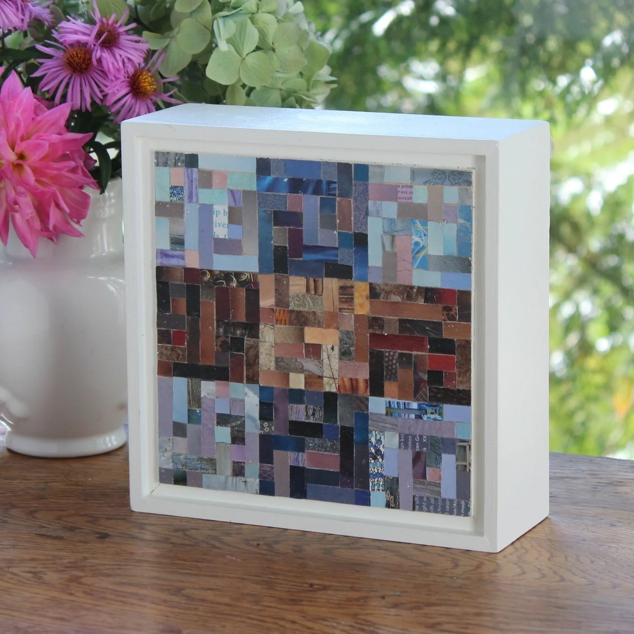 "Blue Brown Blue" collage by Cornelia Bremer Smith