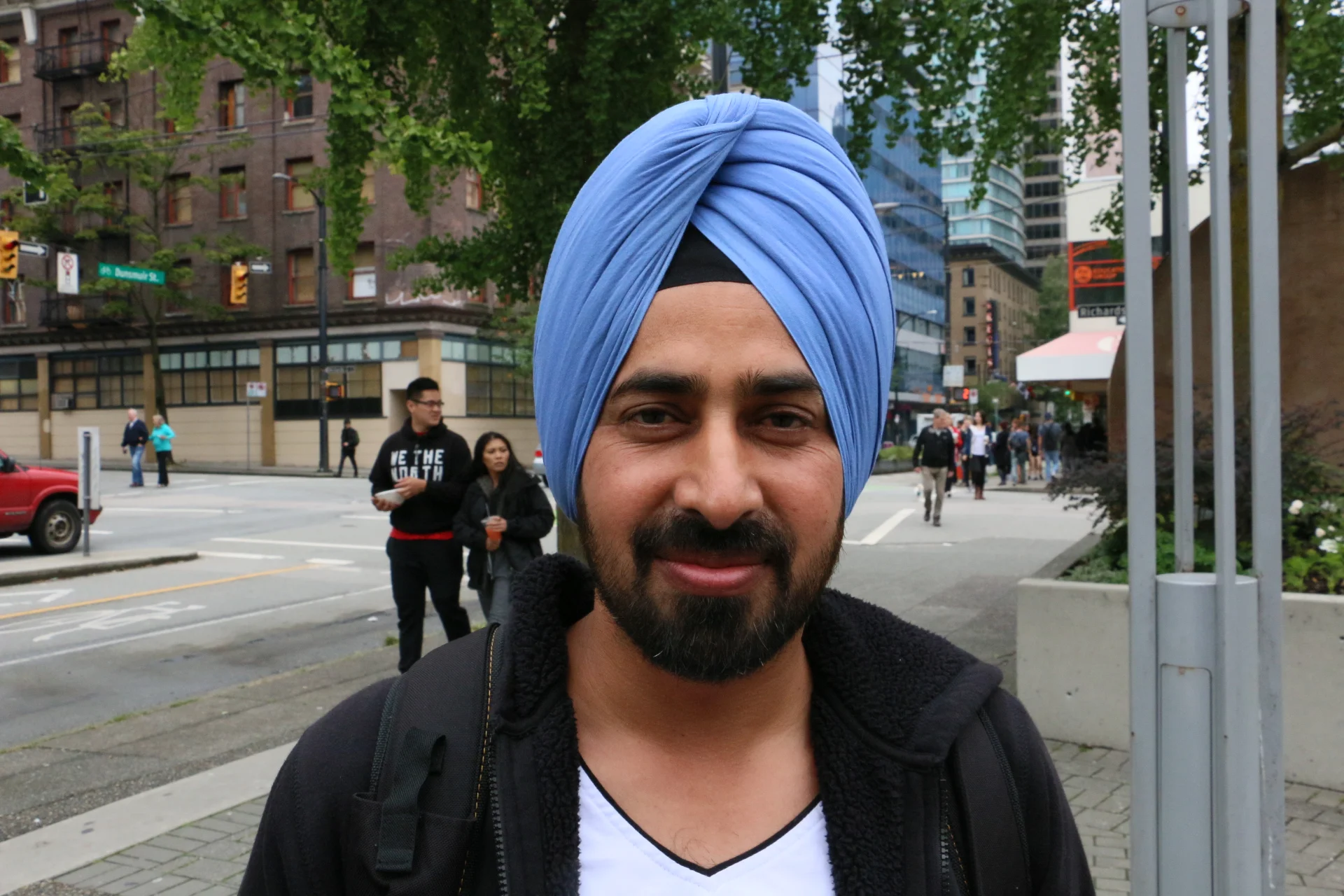 I moved here, to Surrey, from India last November. A lot of things happen in life, but you can't cry about the things in the past. That will only lead to more suffering. You have to move on. I change colours everyday. Yesterday when we met, it was purple. I'm starting new, And so far, so good.