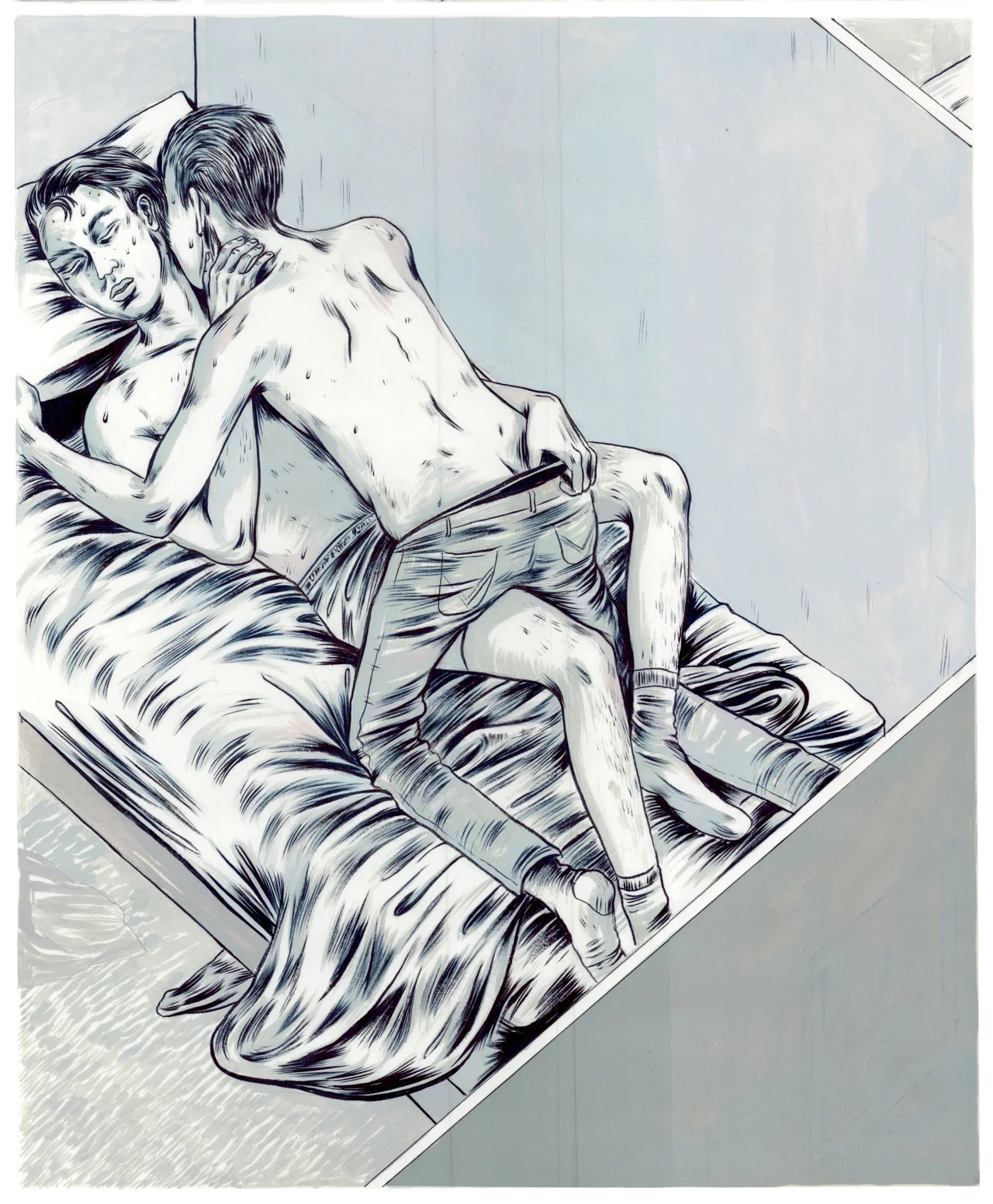 A panel from a comic by Lee Lai which appears in The Lifted Brow #22 . Get your copy now .
lee-lai :
panel from a two page comic i did that’s in the current issue of the lifted brow (#22). there’s also some sweet sweet work from katie parrish, sam wallman, marc pearson and others (get it).