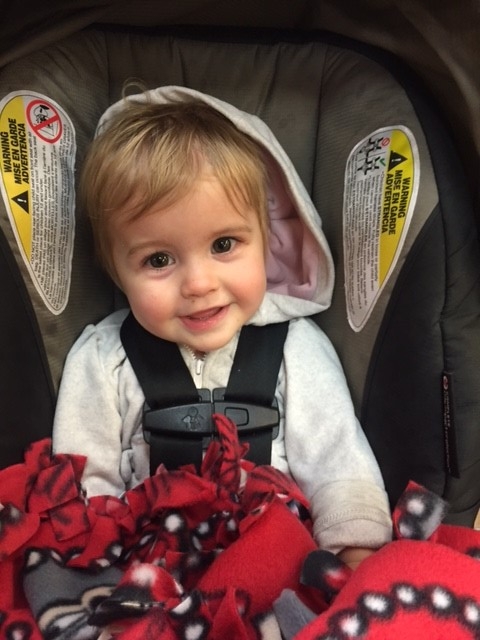 My Little helper! Helping me shop for Frozen Peas!