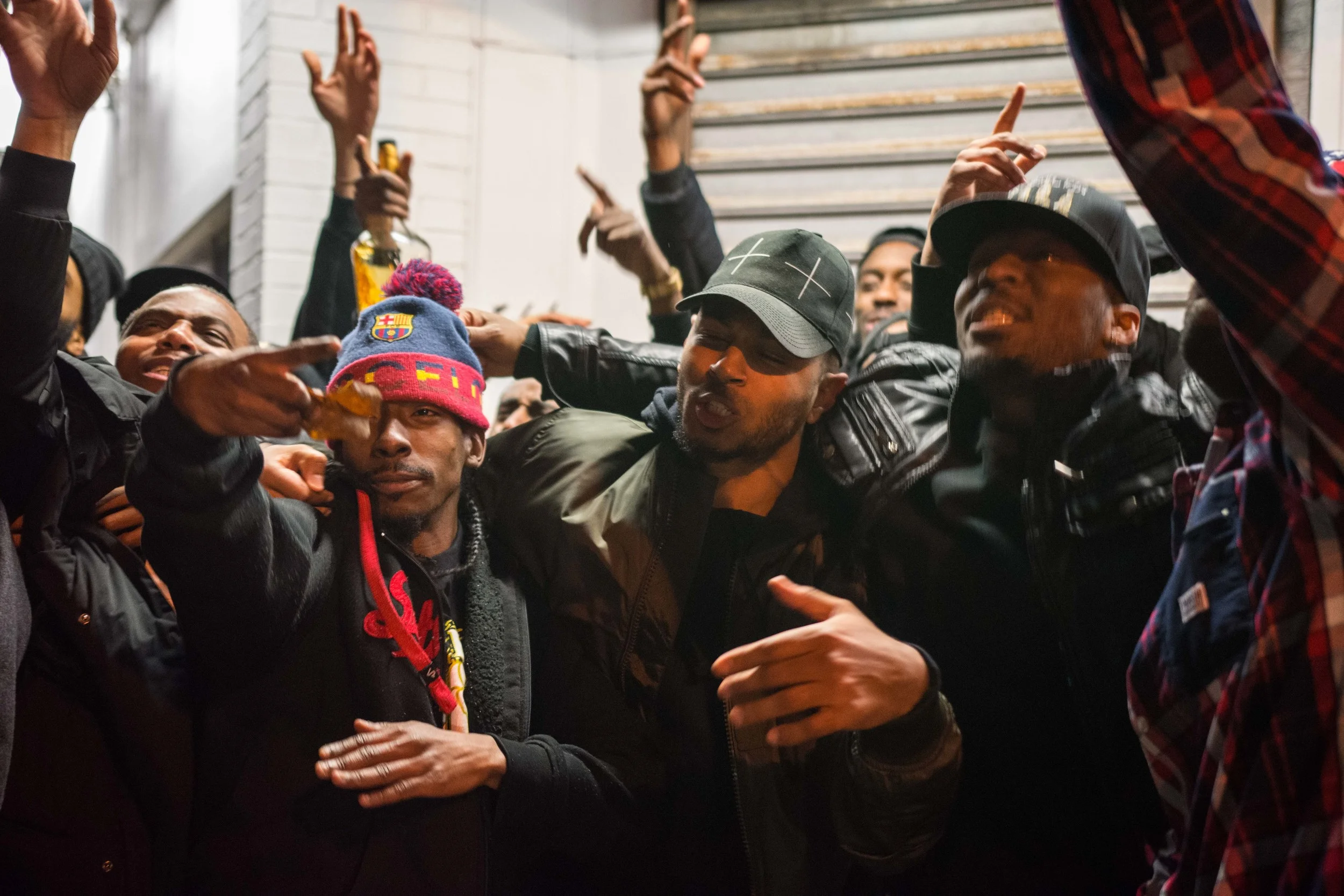 Friends and fans during the shooting of "6OG" in Brockton, MA