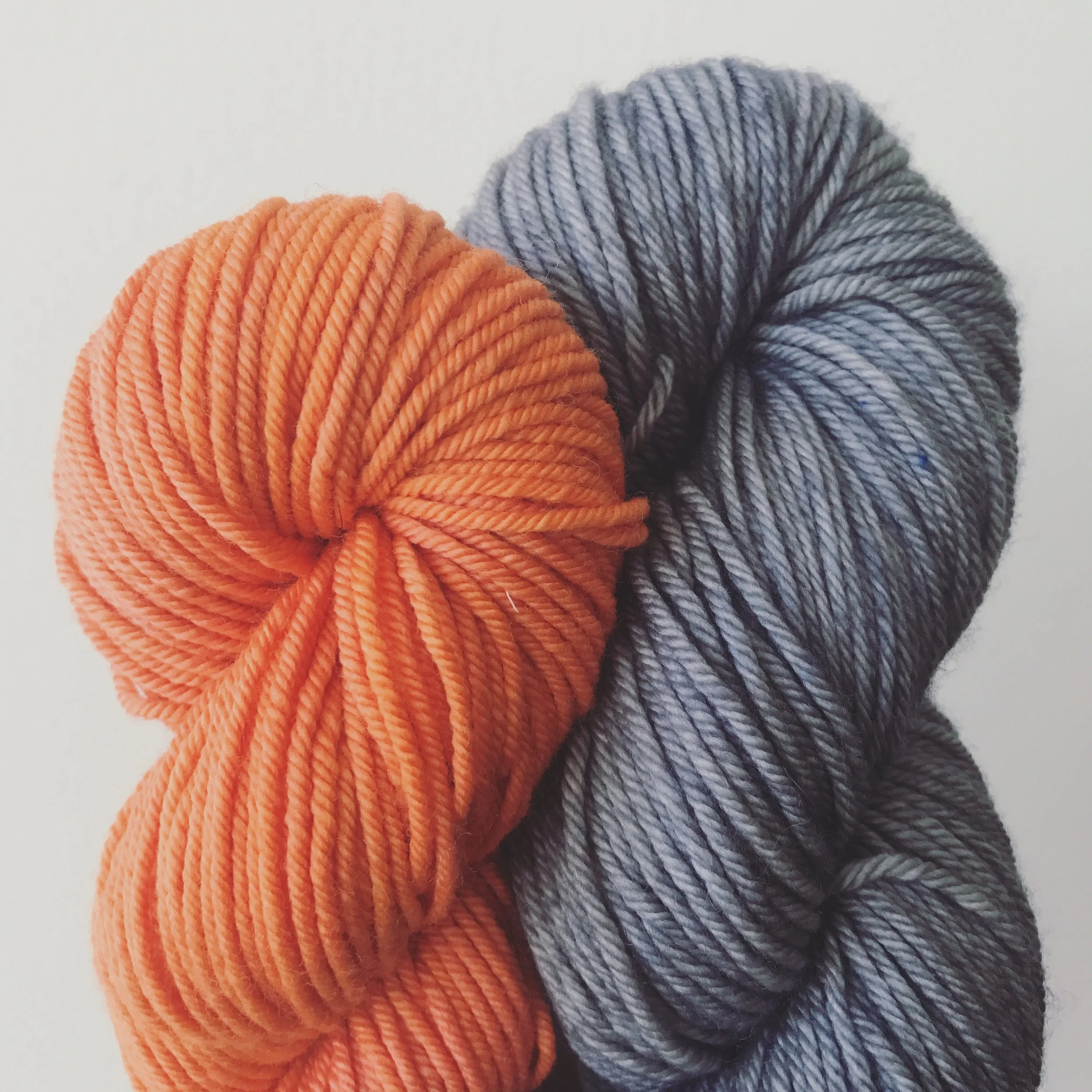 Mrs. Crosby, Steamer Trunk, Spicy Habanero & Why Knot Fibers, Steady, Pewter Image © Firefly Fiber Arts Studio