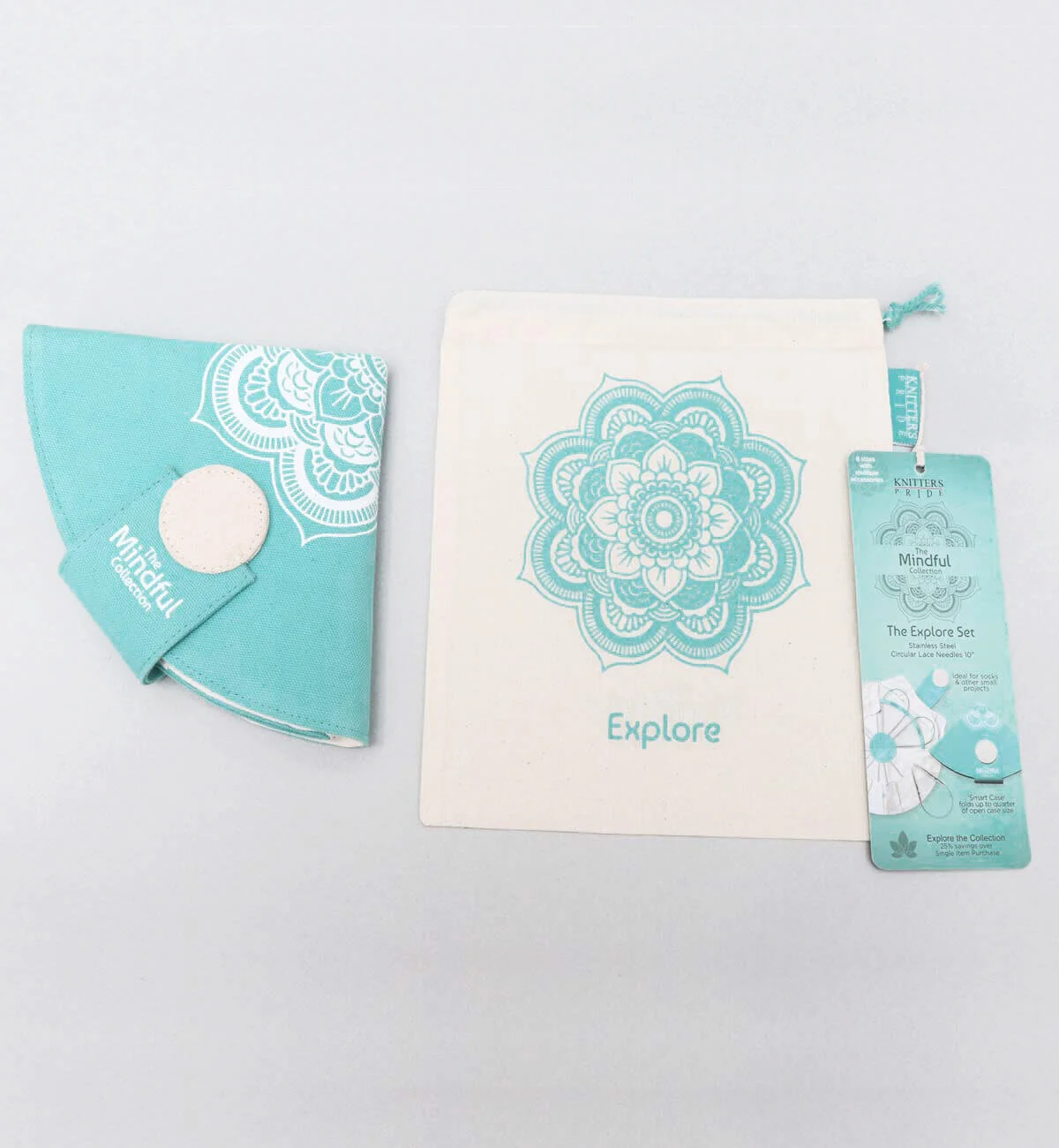 9" circular knitting needles sealed in foldable pouch