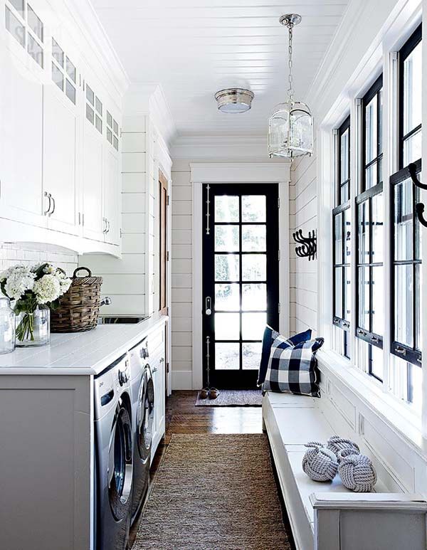 galley-laundry-room-mud-room-black-white-shiplap-walls-black-windows-buffalo-check-pillows-style-at-home1.jpg