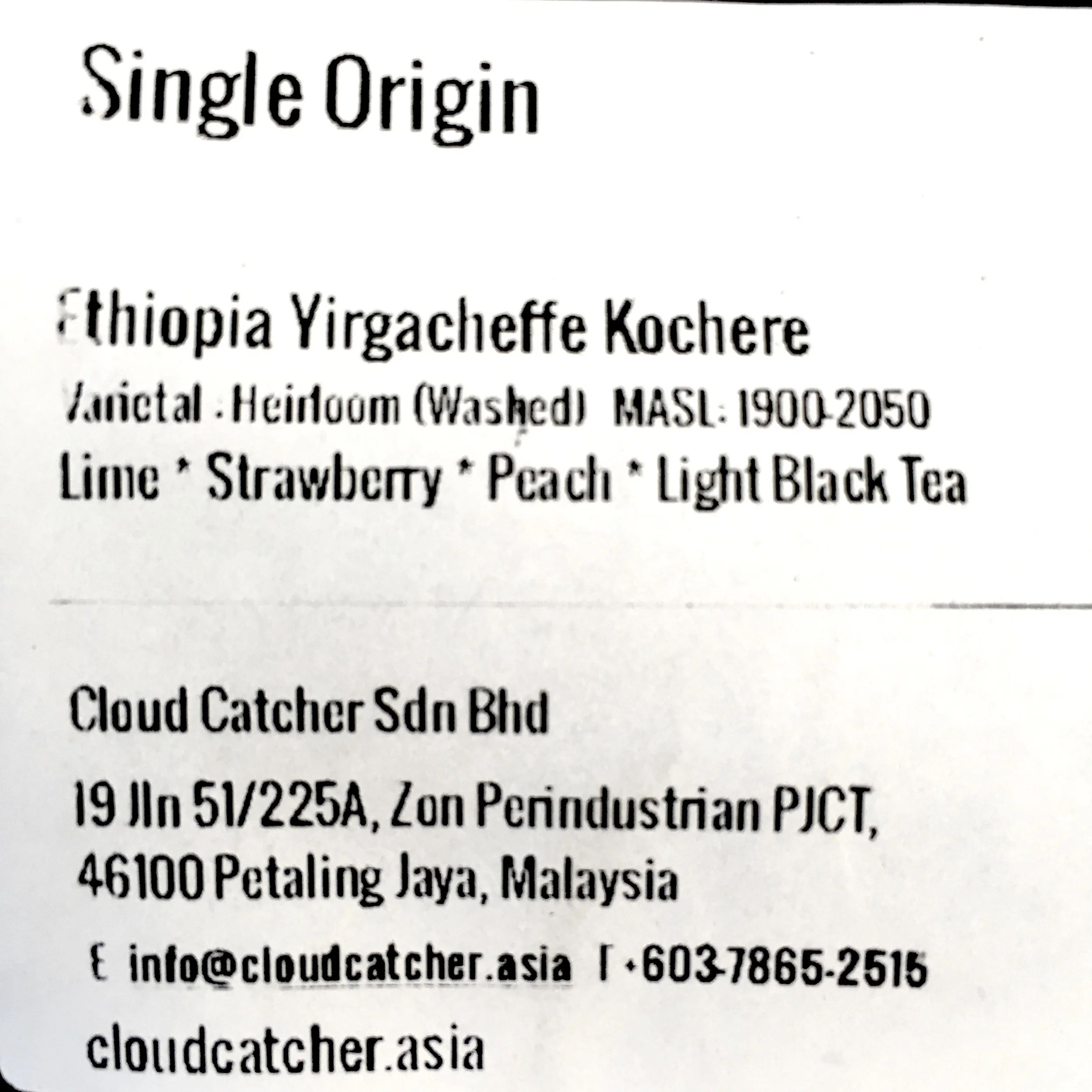 Cloudcatcher Coffee Information and Coffee Origin Details
