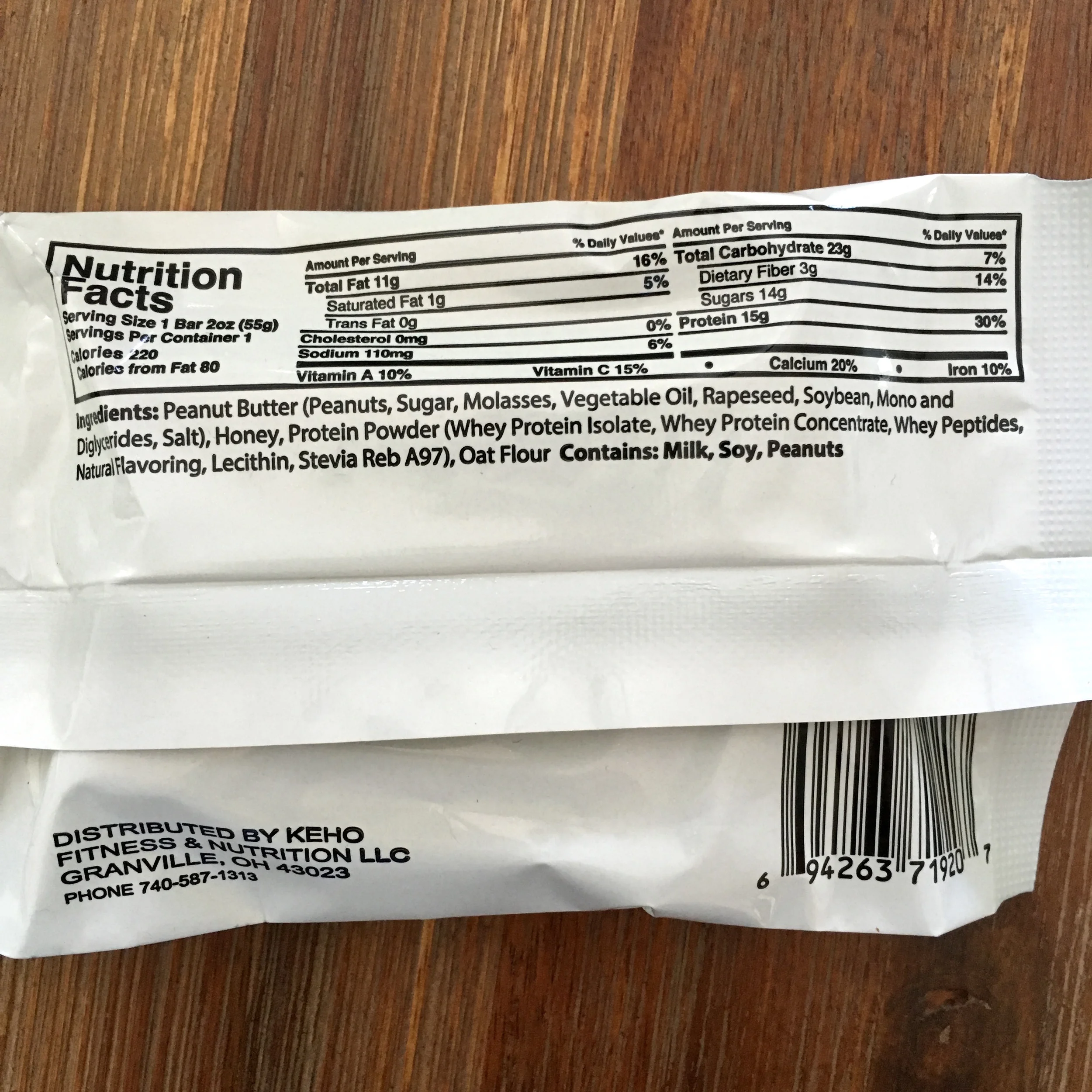 PB Fudge Nutrition Facts