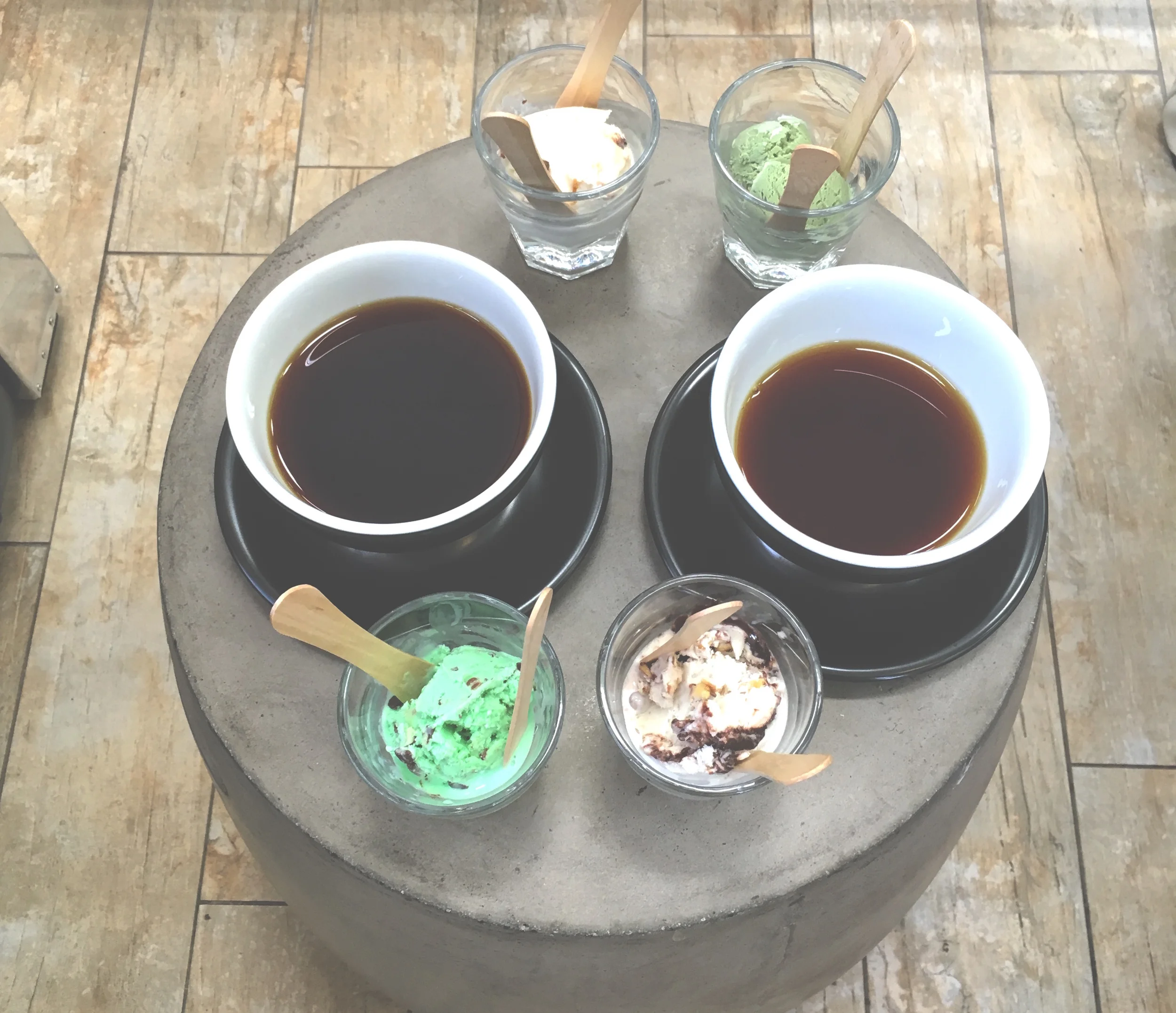 Chromatic Coffee and Mitchell's Ice Cream Tasting Flight