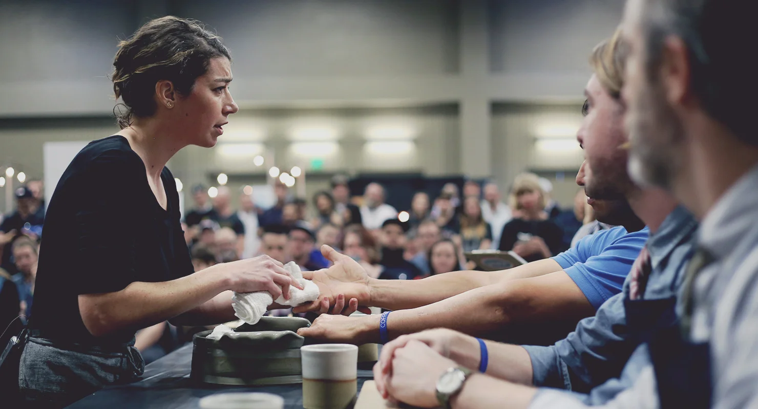 Andrea at the 2017 US Barista Regional Competition (Photo Credits: Sprudge)