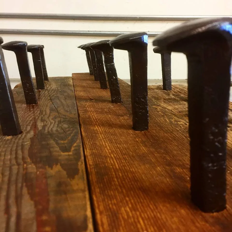 Coat Racks Railroad Spike (3) $20 Railroad Spike (4) $25 Railroad Spike (5) $30 Railroad Spike (7) $40 Horse Shoe (4) $30