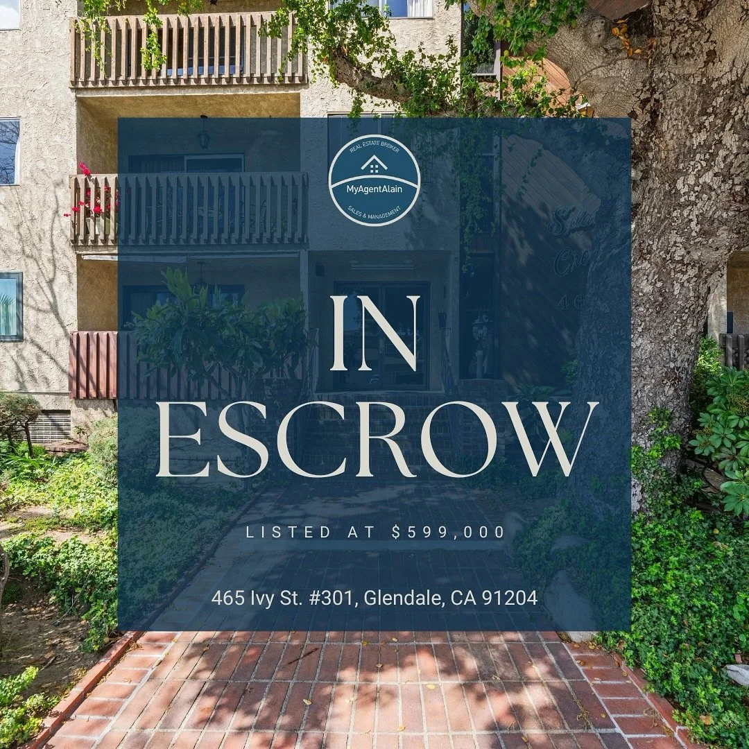 In Escrow | Multiple Offers
&zwnj;
465 Ivy St. #301
Glendale, CA 91204
&zwnj;
🏡 2 Bed | 2 Bath
📐 1164 SF
🛠️ Built in 1980
&zwnj;
&zwnj;
Alain Babaian
Broker, Realtor&reg;
DRE 01890396