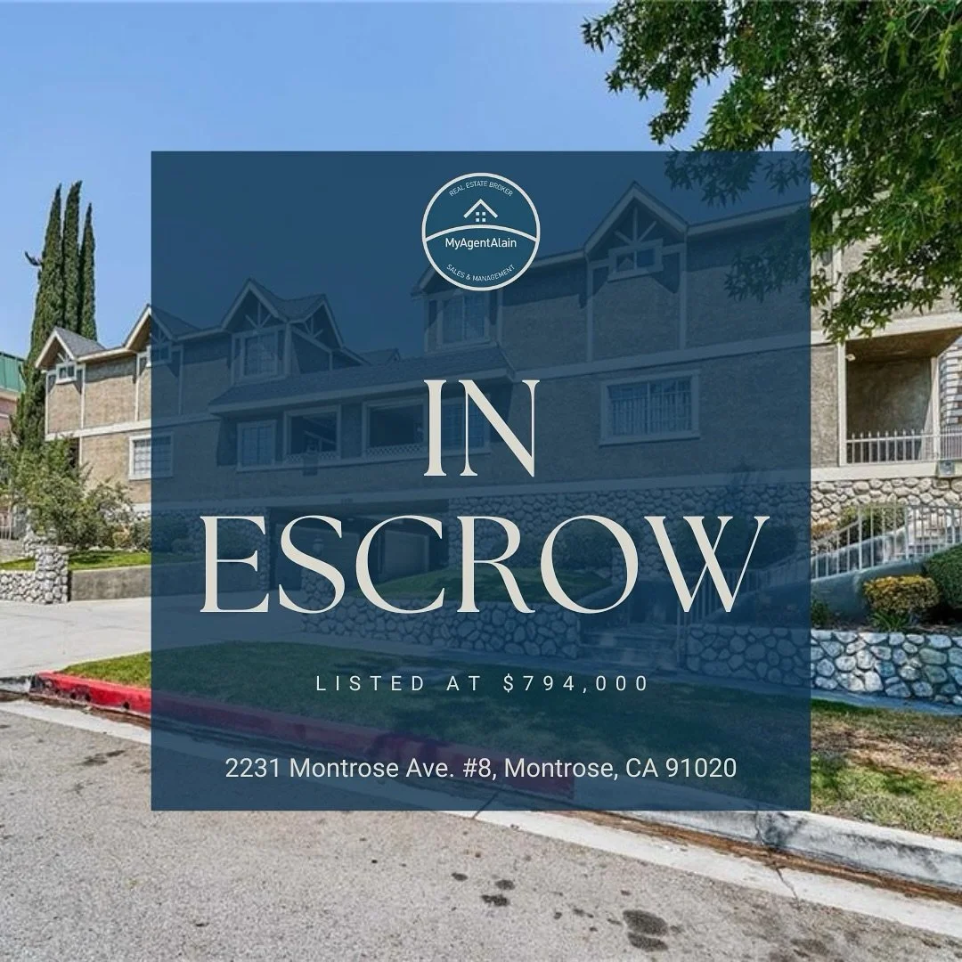 Kicking off the week with another one under contract!
&zwnj;
2231 Montrose Ave. #8
Montrose, CA 91020
&zwnj;
&zwnj;
🏡 3 Bed | 3 Bath
📐 1,560 SF
🛠️ Built in 1987
&zwnj;
&zwnj;
Alain Babaian
Broker, Realtor&reg;
DRE 01890396
