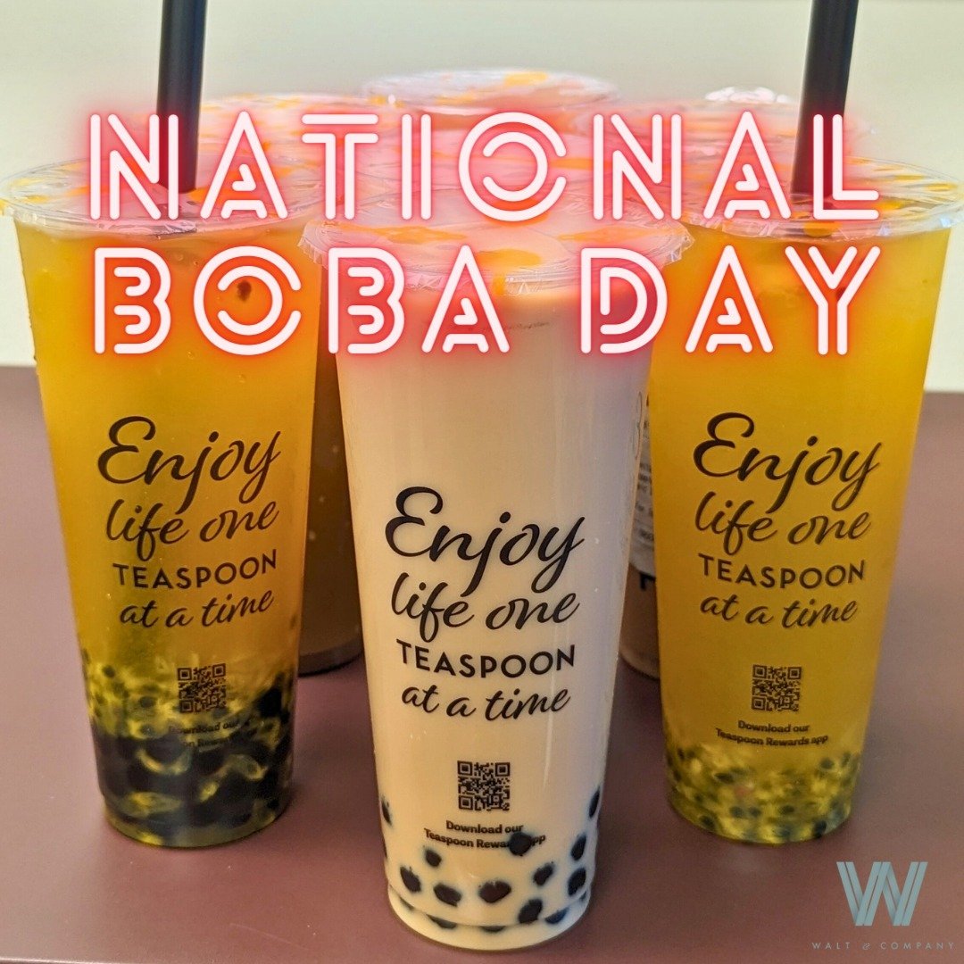 Enjoying a #WaltCrew team treat from our local boba tea shop @teaspooncampbell for #NationalBobaDay. 🧋 #teaspoon