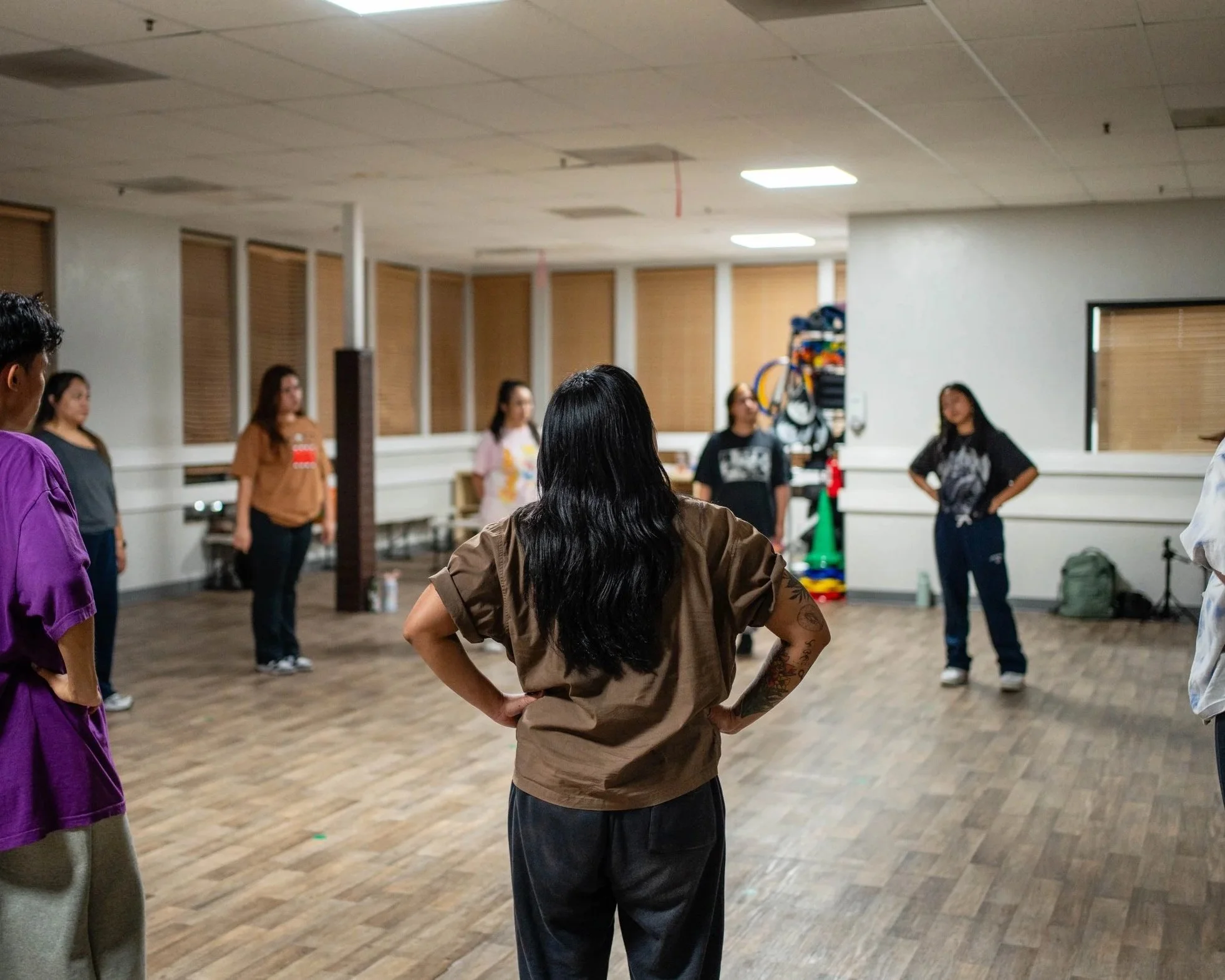 Students participating in a hip hop dance class at re.DEFINE Dance Studio in Hayward, California.