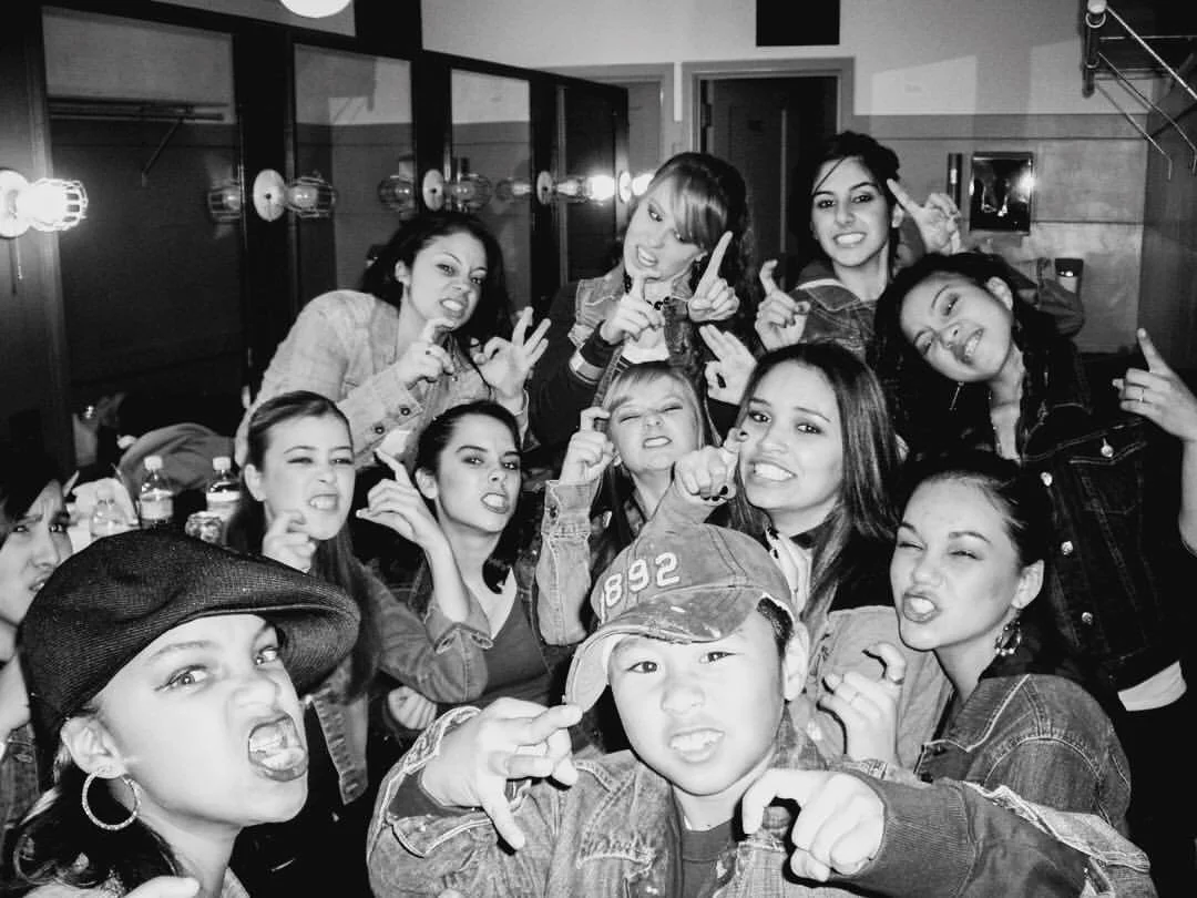 Founding members of re.DEFINE Dance Studio backstage at the Paramount Theatre in Oakland, California in 2006.