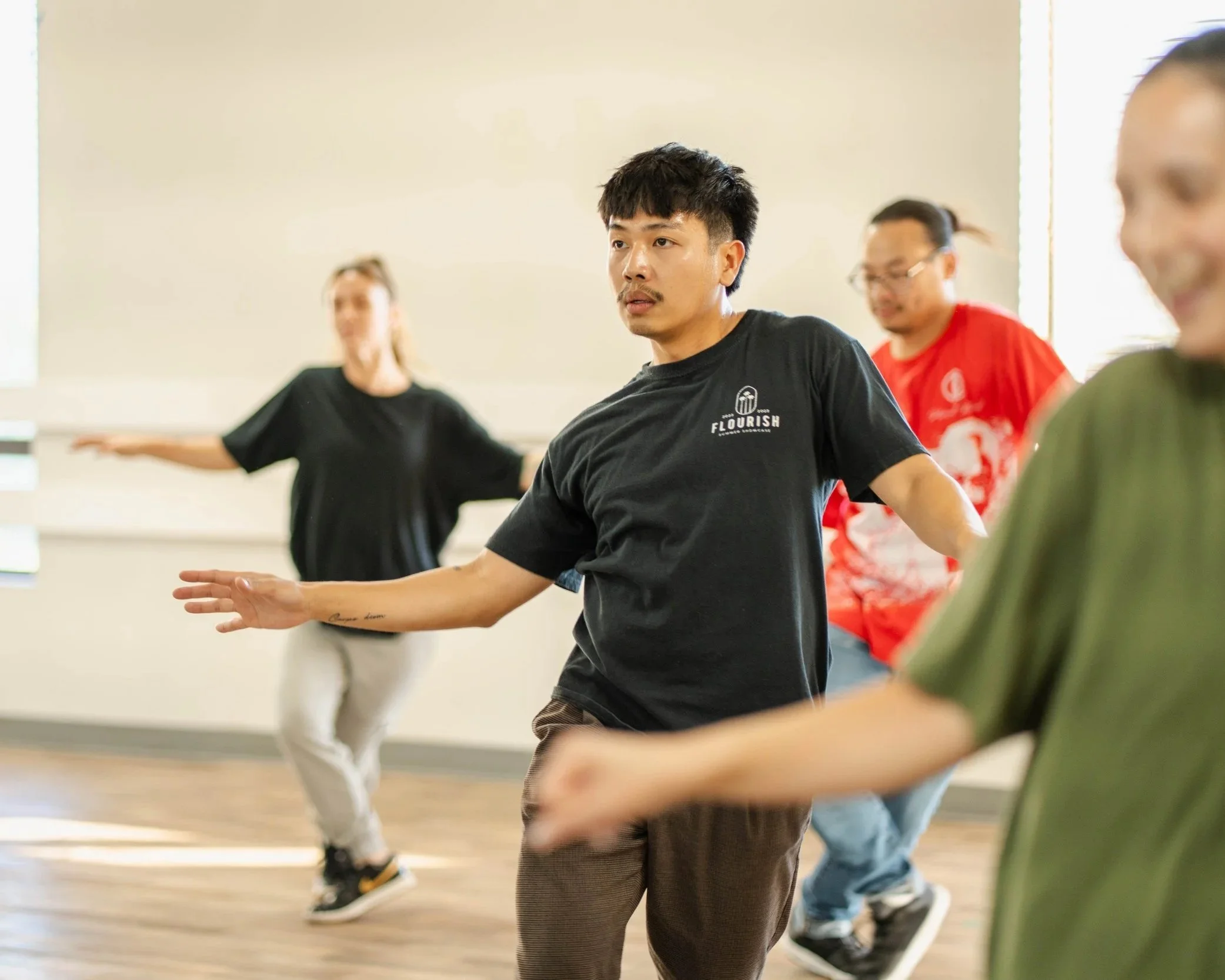 The re.DEFINE Dance Team rehearses choreography during team training at re.DEFINE Dance Studio.