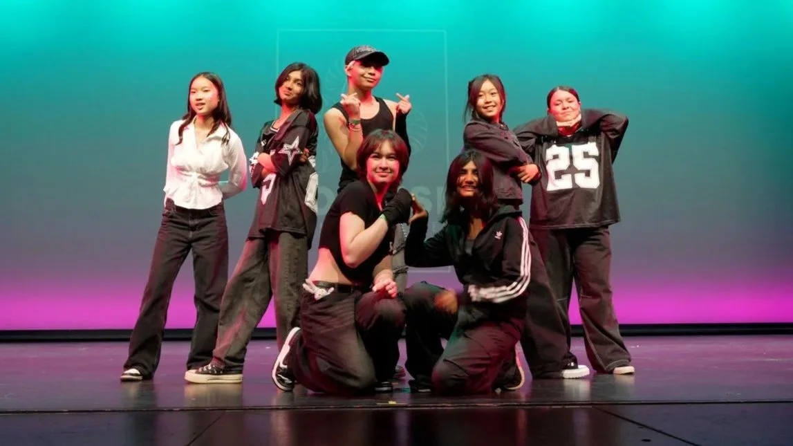 Beginner Teen Hip Hop students performing together at a re.DEFINE Dance Studio showcase.