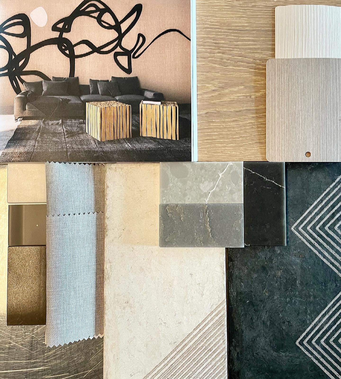 Pulling some chill earthy finishes for our new Med Spa project #medicaldesign #spadesign #organiccontemporary #interiordesign #studioleainteriors #wilsonart #formica #nevamar #nustone #areaenvironments  #johnsonhardwood #petratile 💫