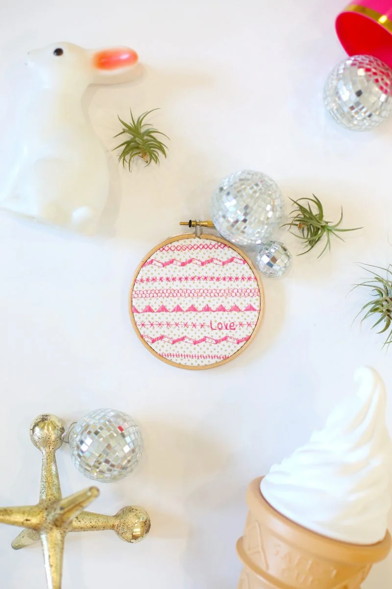 DIY Faux-Embroidered Wall Art