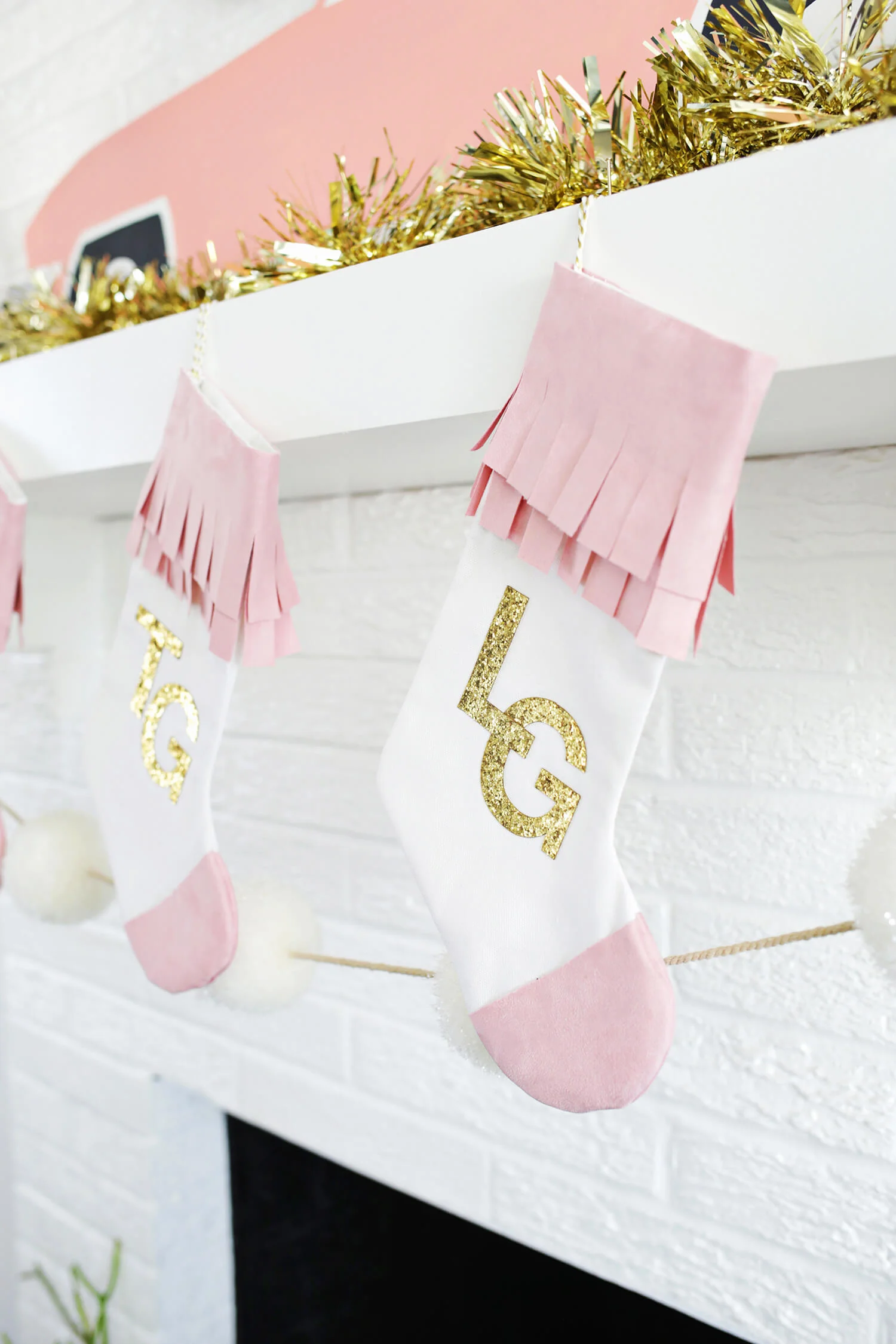 FAUX SUEDE FRINGE STOCKING DIY
