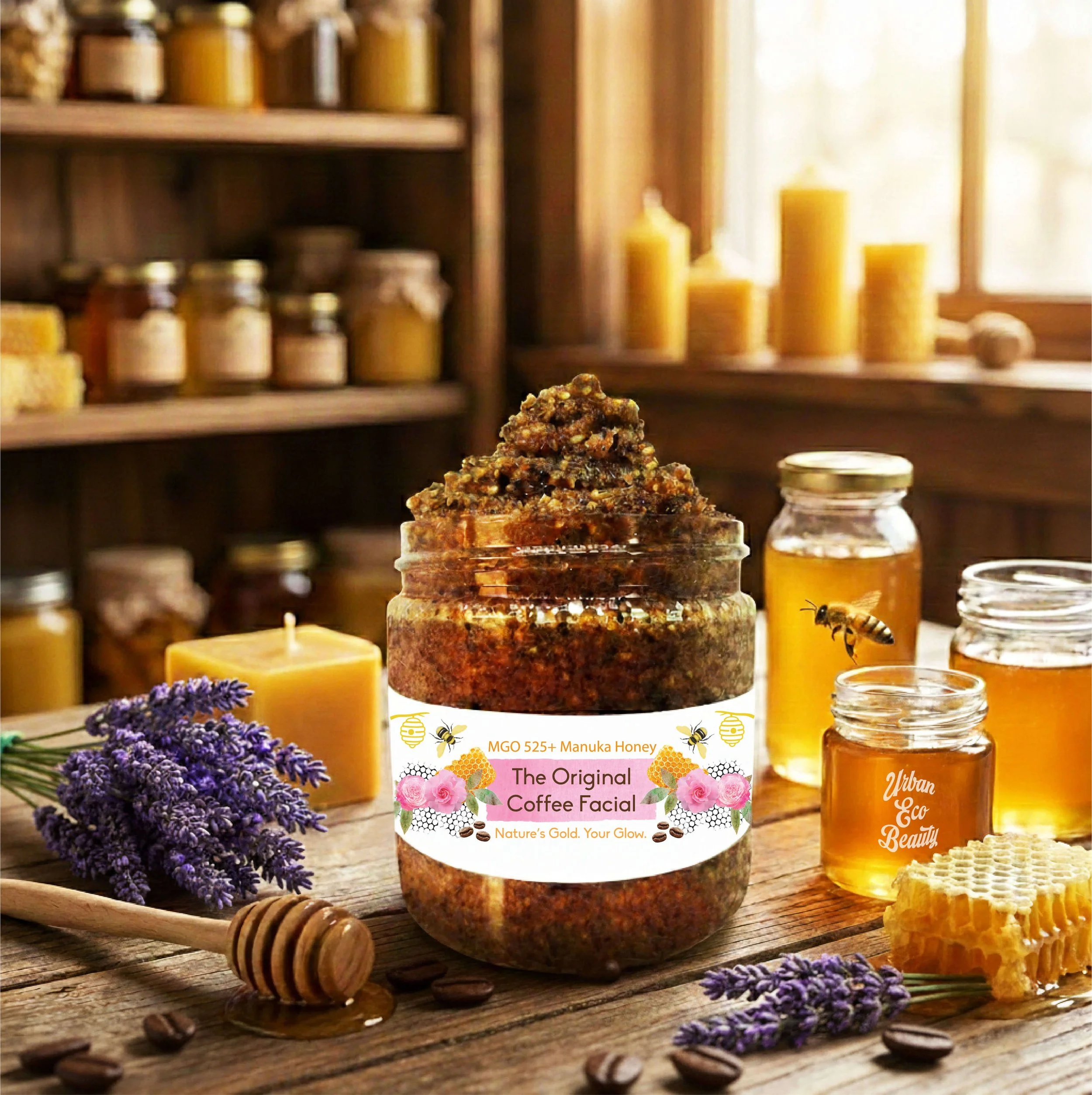 Fresh Brewed Glow: High-Potency Manuka & Coffee Facial Polish