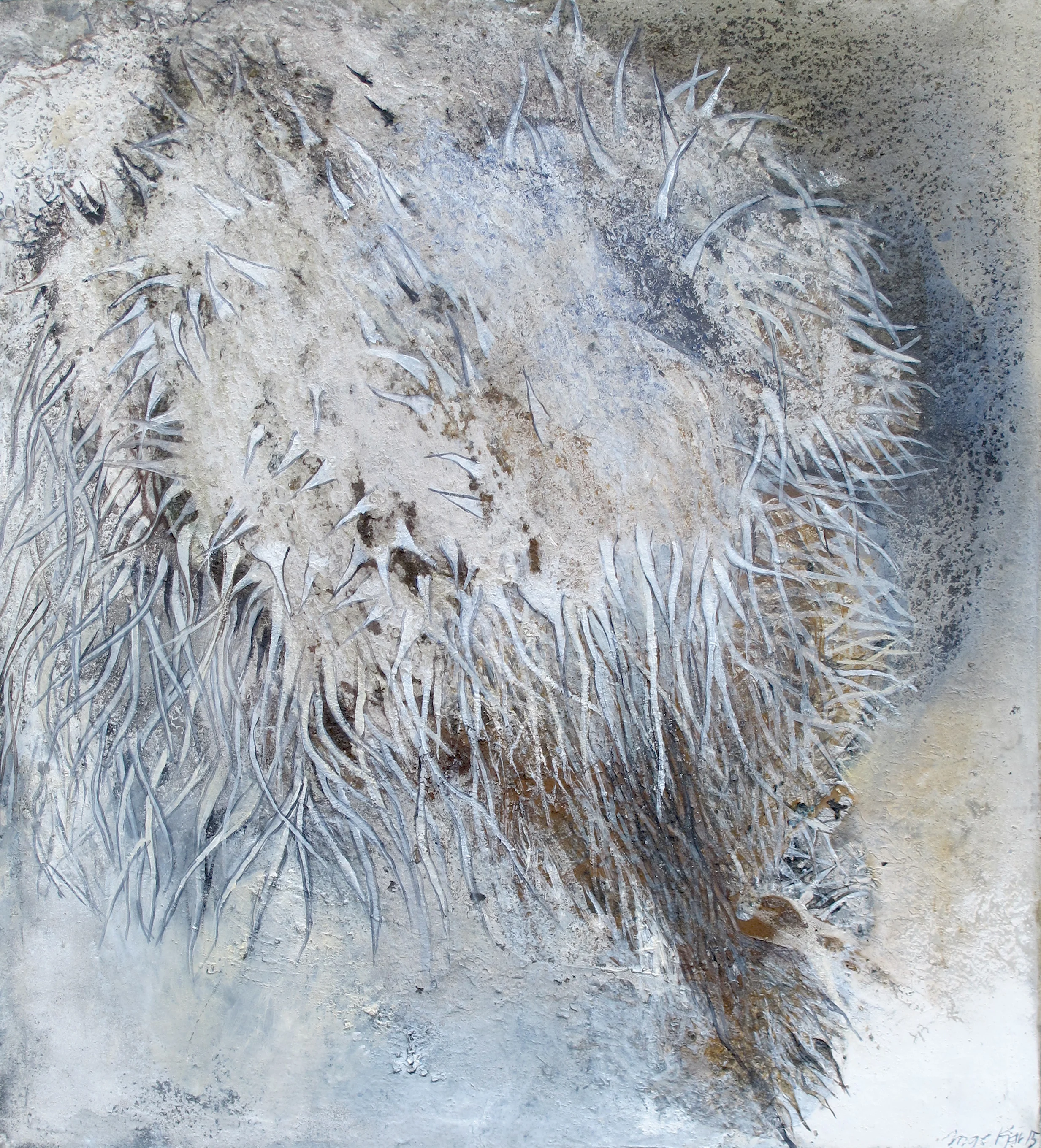 U.T. 2015. Aske, pigment og akryl 54x60