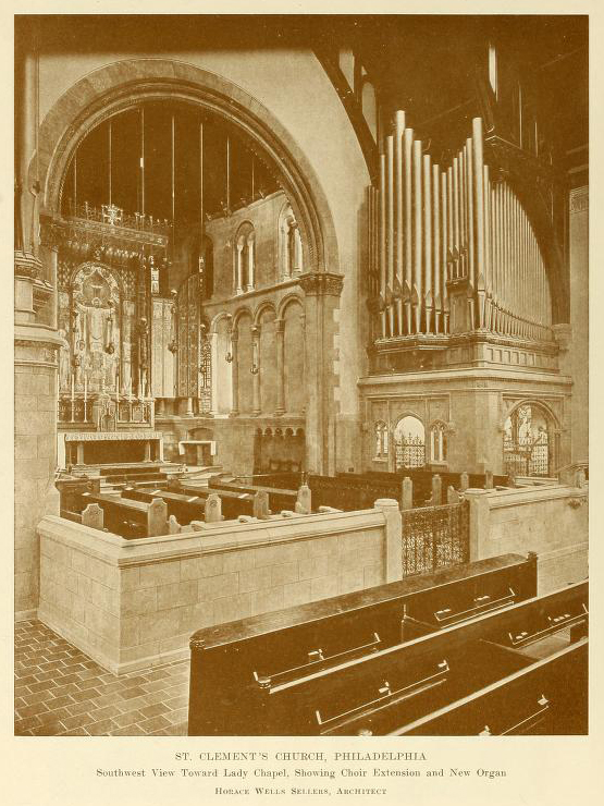  The Choir &amp; Sanctuary after the reconstruction of 1914 by Horace Wells Sellers, Vestryman &amp; Architect. 