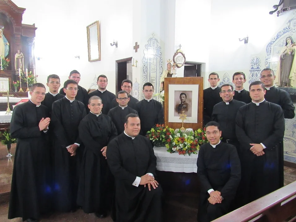 A gathering of priests and seminarians at Carmelo do Imaculado Coração de Maria e Santa Teresinha em Cotia, Brazil, for the Feast of Blessed Karl on October 21, 2016.