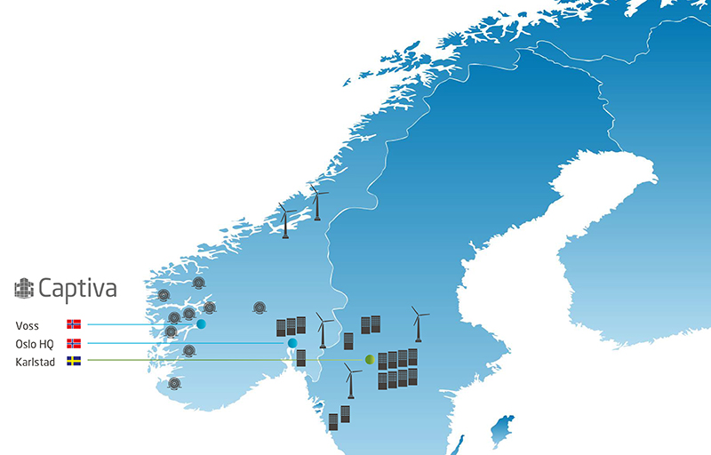 Captiva is located in Oslo (NO), Voss (NO) and Karlstad (SE).