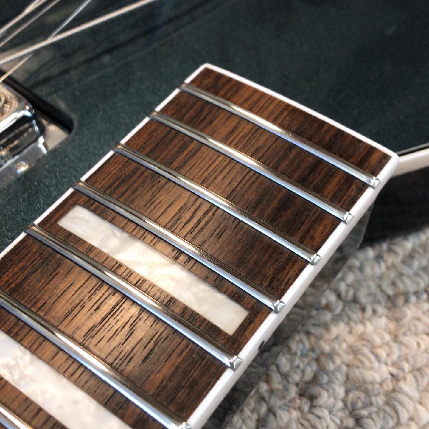 I think this fretboard and body finish look really nice together.

This is a brand new guitar that got a full fret level. It&rsquo;s not fun to tell someone that their new guitar needs extra work but the reality is it is quite common. These frets wer