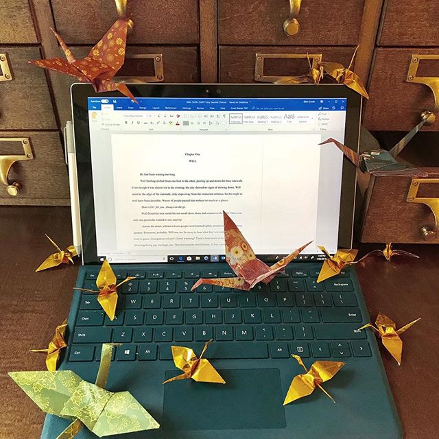 On the last leg of revisions for Book 2 of the #timewreckertrilogy . I&rsquo;d love to tell you I&rsquo;m past my #writersblock but I have a whole flock of #origami cranes that say otherwise. 😂 #writerslife

#twitter