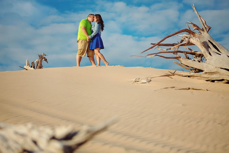 Silver Lake sand dune engagement - Tori and Dave