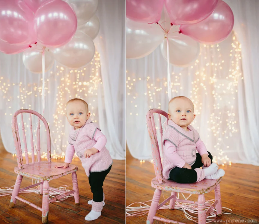 Twinkle Lights and Pink Balloons - Ava turns 1