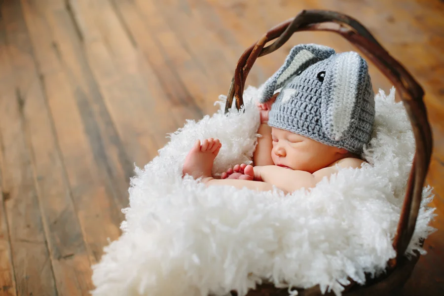 Snuggled Little Bunny - Newborn Noah