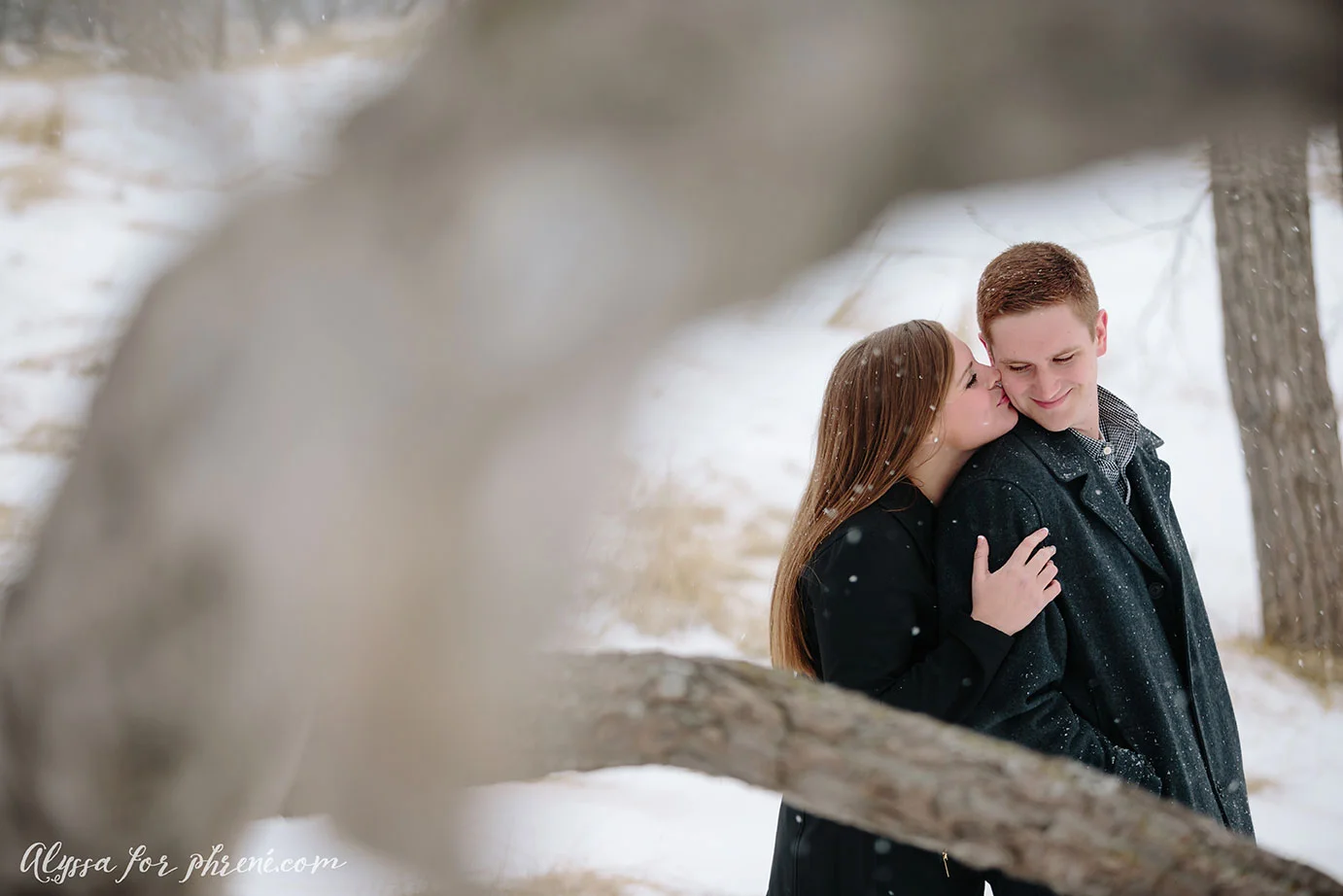 Holland Beach Winter Engagement | Emily + Ryan Engaged | Associate Alyssa