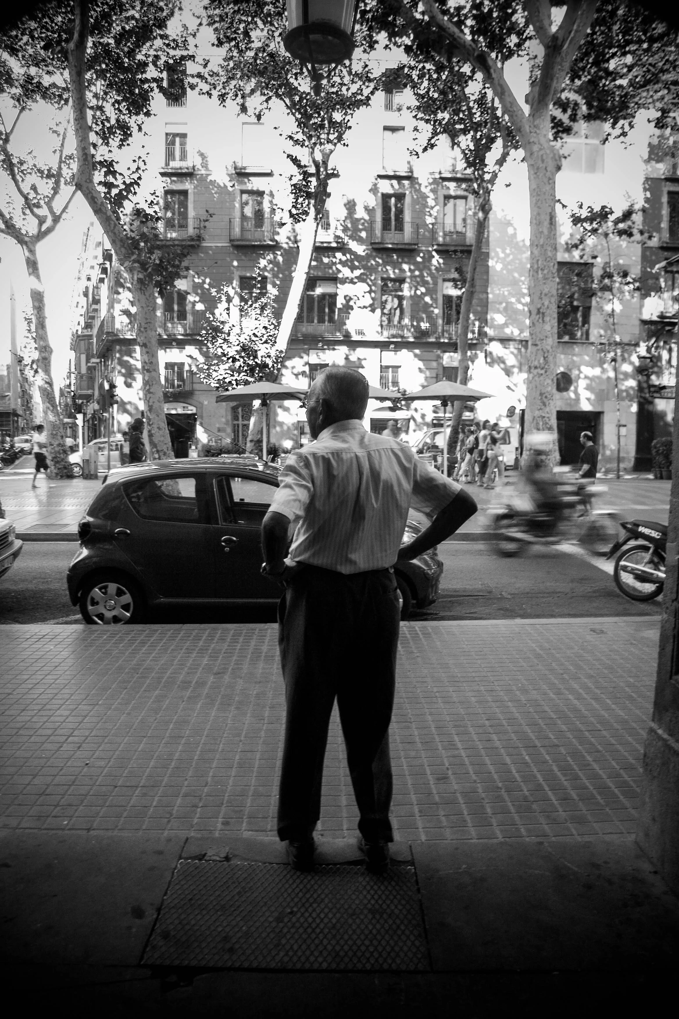 Watching the commuter traffic. Barcelona.