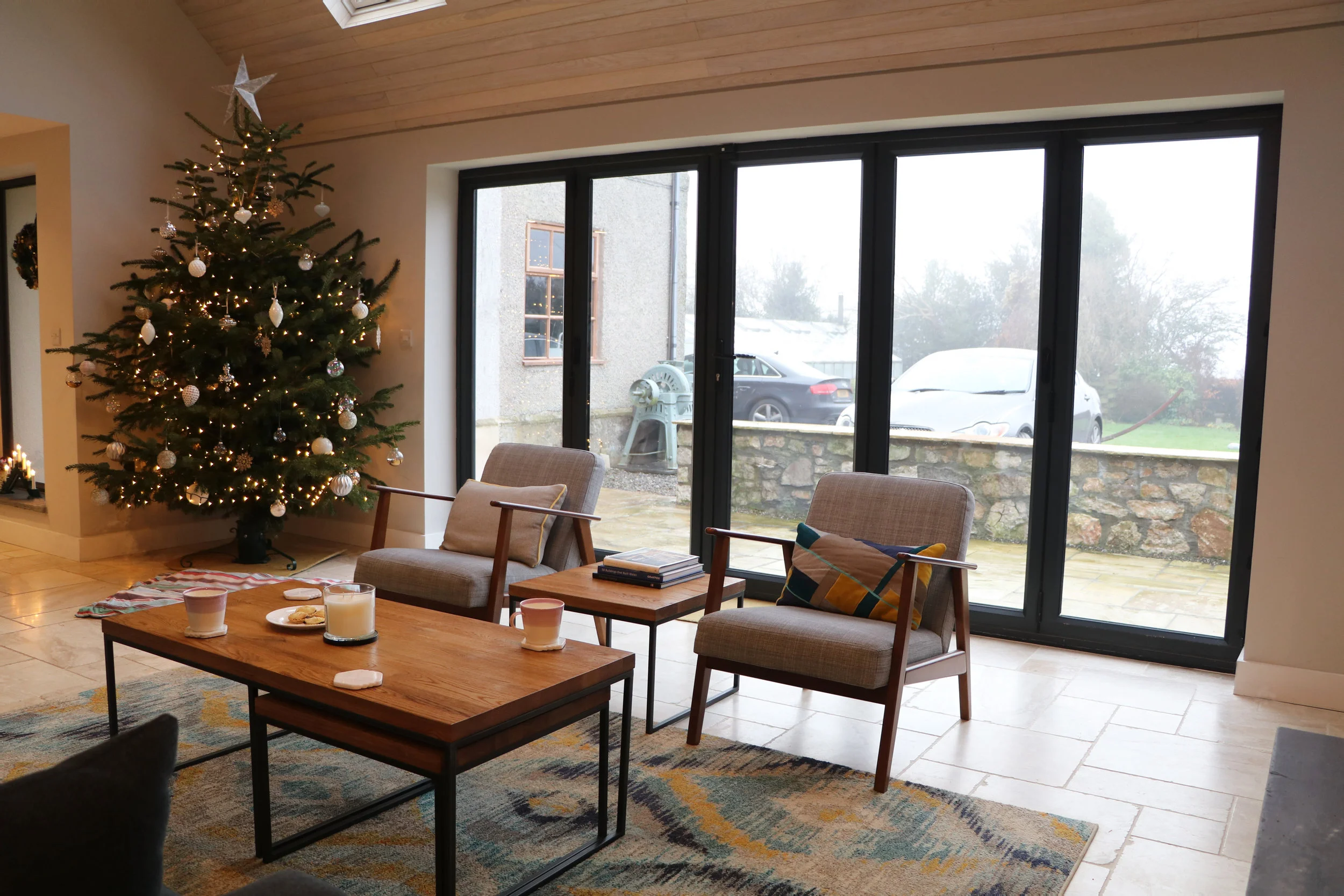 On a sunny day, the large expanse of glass offers picturesque views of the Clwydian Range!