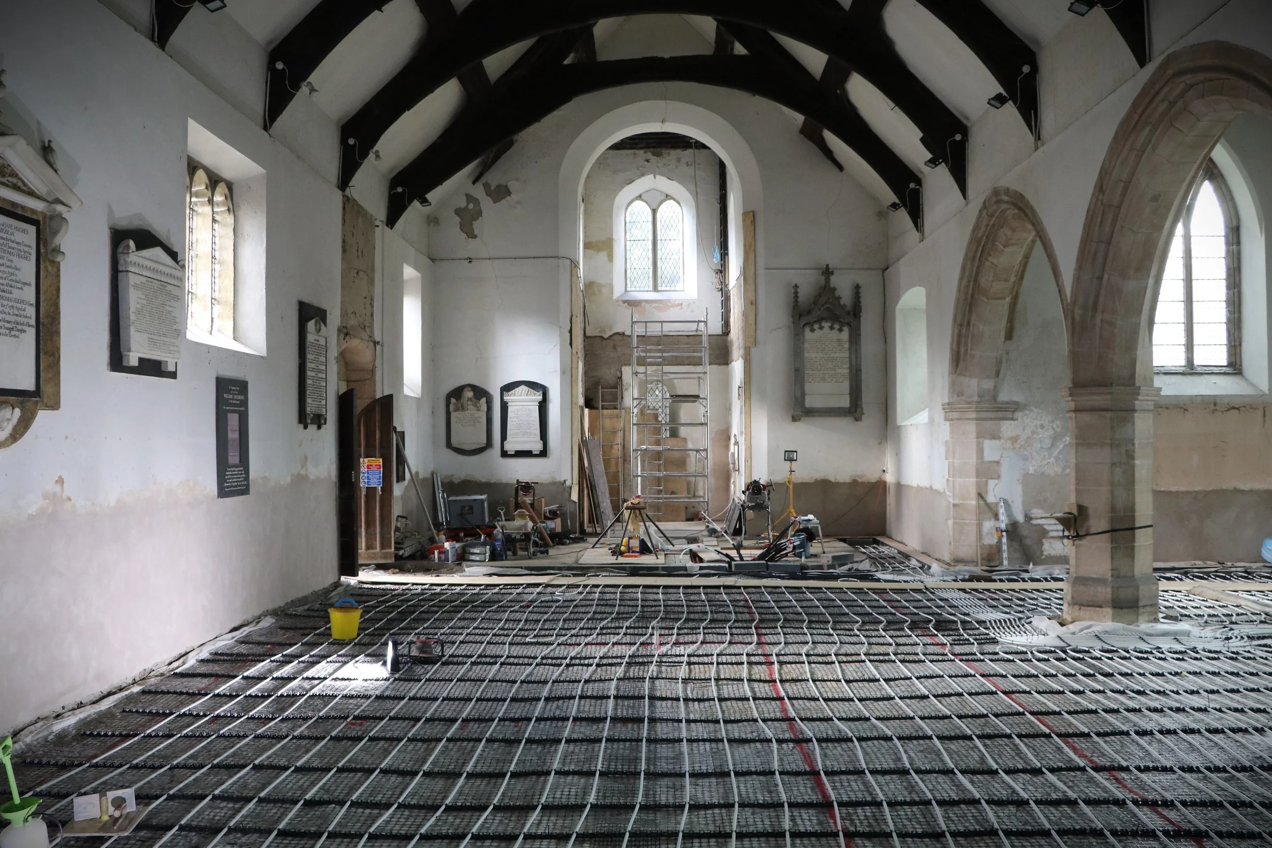  The scheme now allows the congregation to worship in a more flexible manner and with an increased level of comfort. This was achieved by the formation of a new open plan nave space, a new insulated limestone floor and underfloor heating system, comp