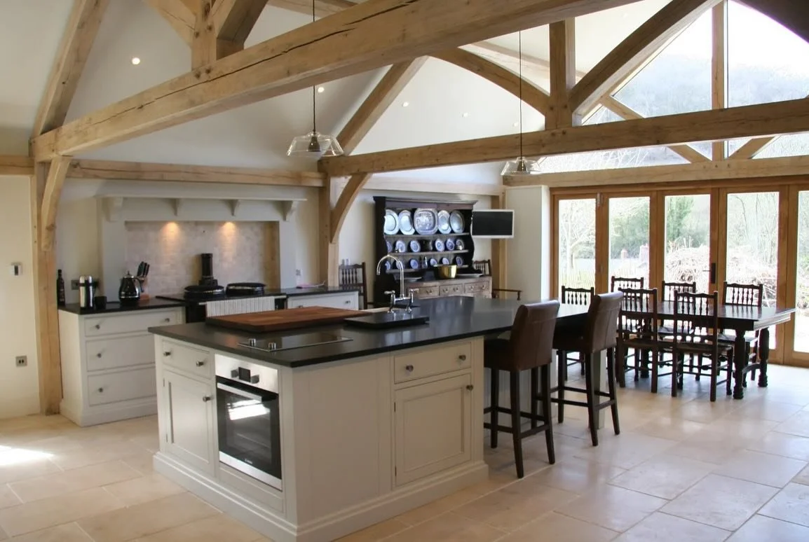 A look back at one of our favourite projects.. Proudly working with @welshoakframe 
#northwalesarchitects #oakframeextension #extension #kitchen #bespoke