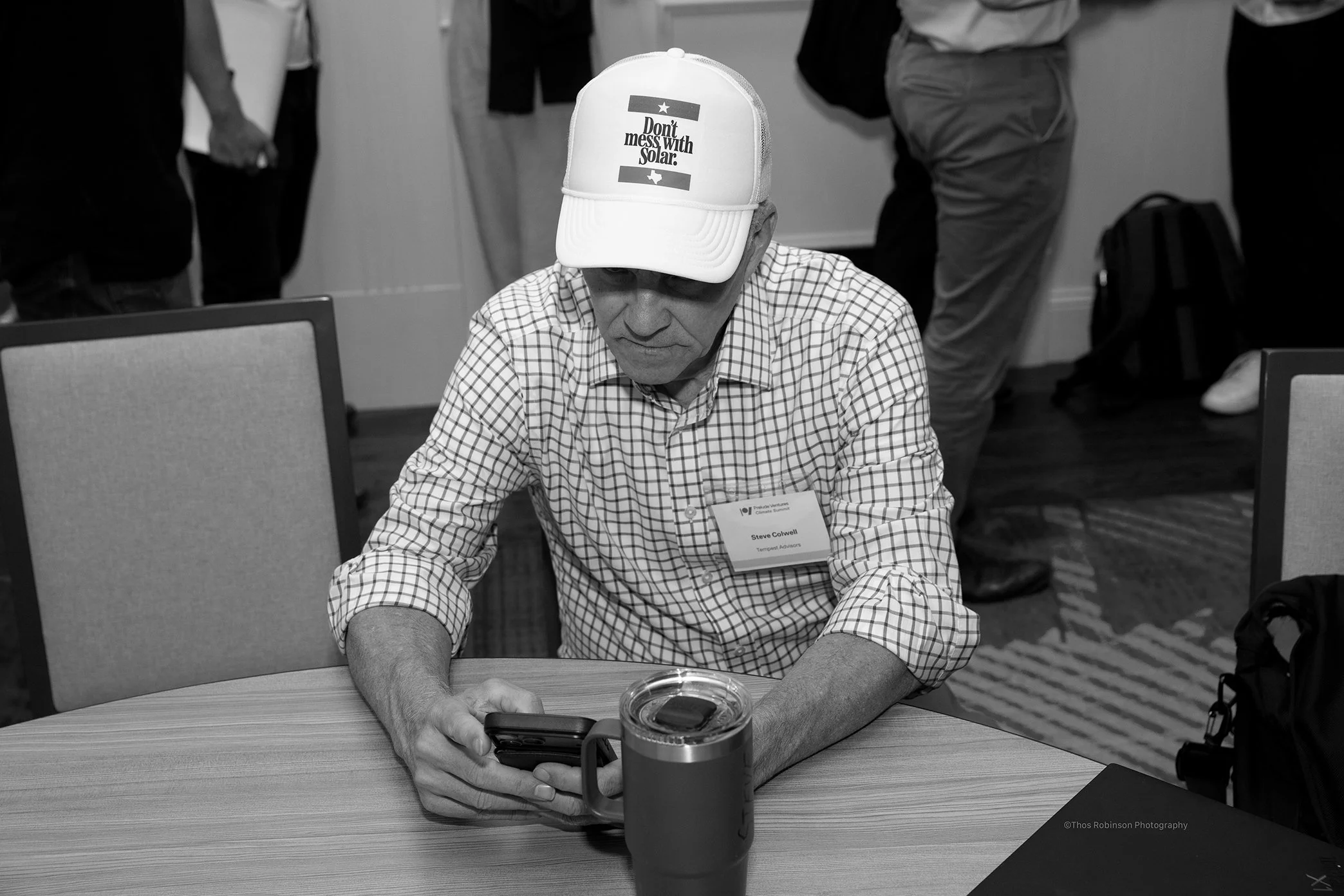  An attendee at a venture capital firm climate summit in Napa, CA  