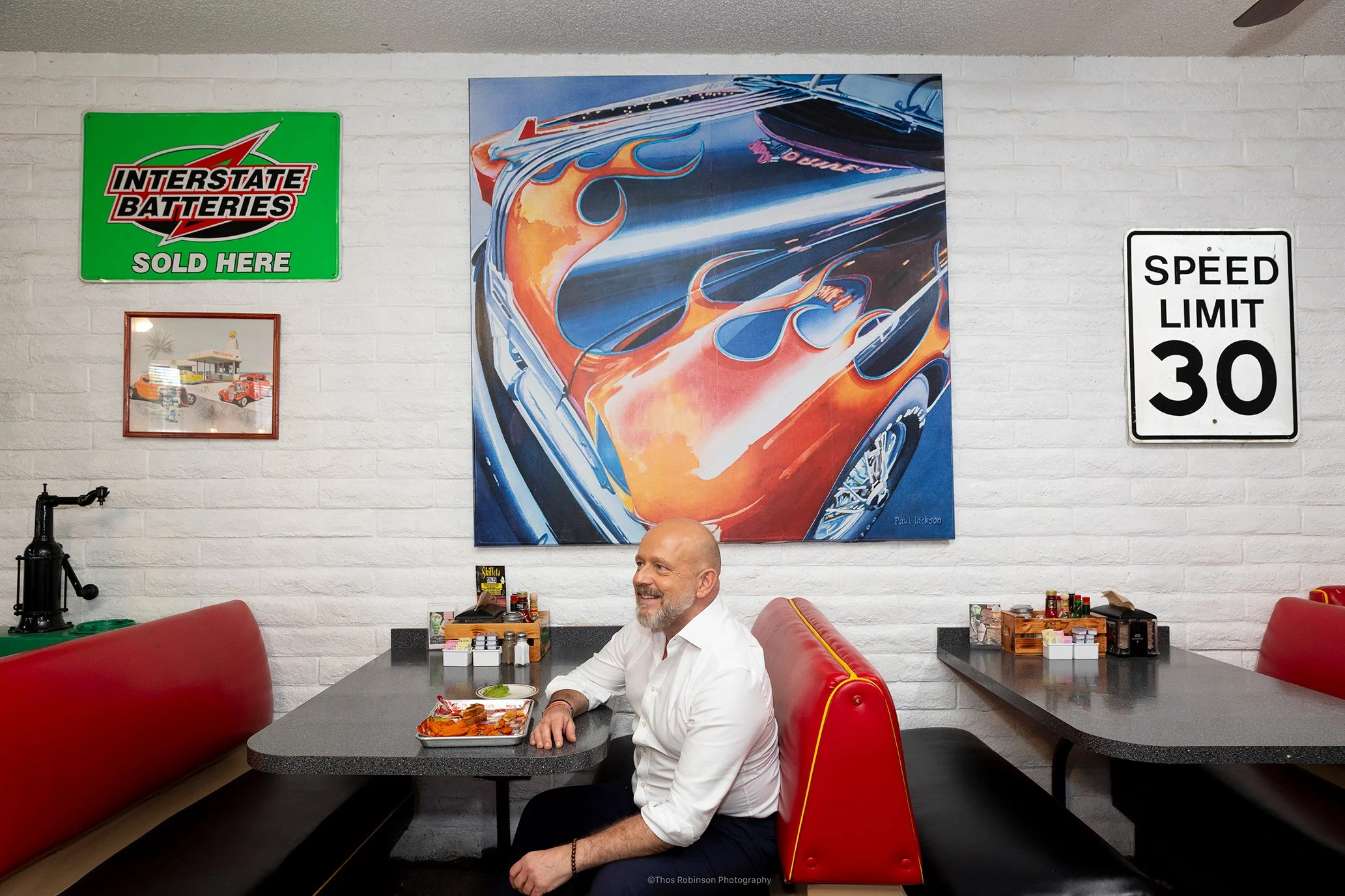  2026 California gubernatorial candidate, Steve Hilton photographed at a local diner in Hilmar, CA while on the campaign trail 