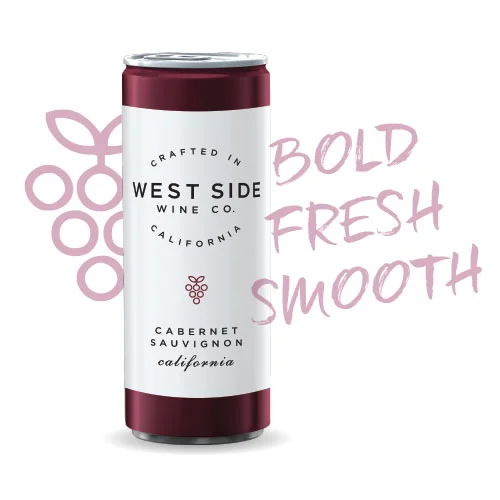 This 100% Cabernet Sauvignon from our sun-soaked California vineyards. Slightly spritzy at the start with ripe red berries on the palate and a smooth tannin finish, this Cab is sure to please! Crack a can by the fire, at your favorite camping spot, or with dinner tonight! Enjoy slightly chilled.
