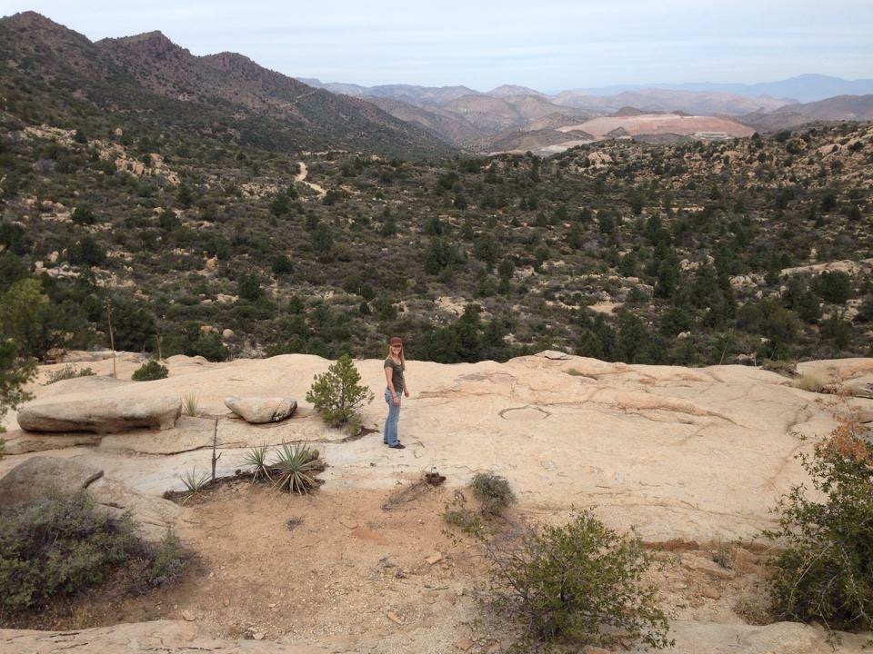 My sister, out on the rocks near "Top of the World," Arizona