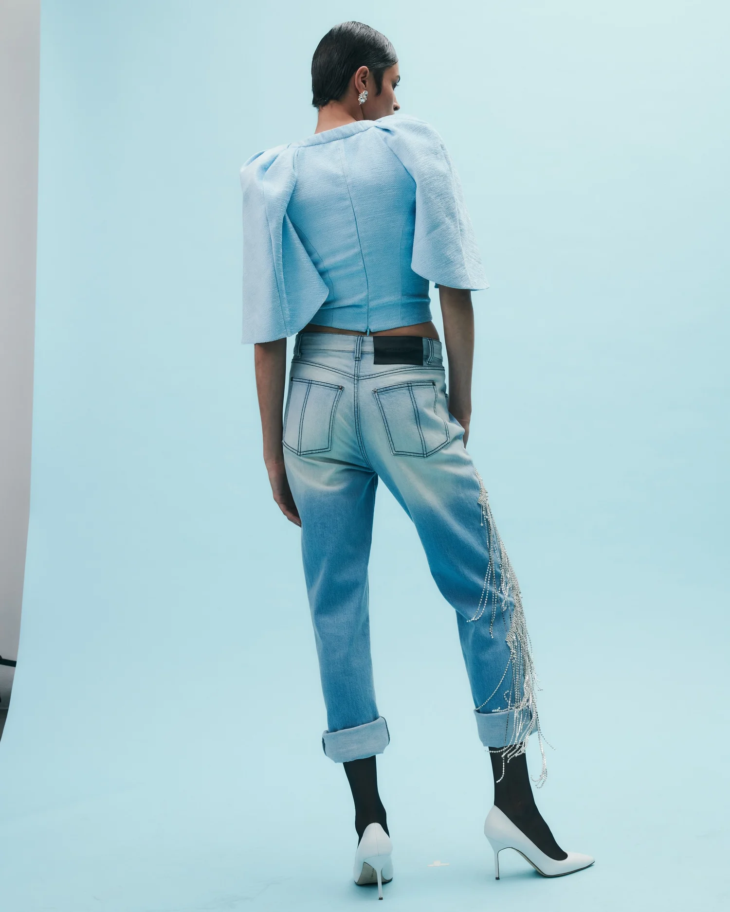 Hellessy Saito Jeans in Medium Wash/Black