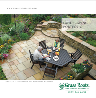 Sales brochure and portfolio for landscaping and outdoor living companies