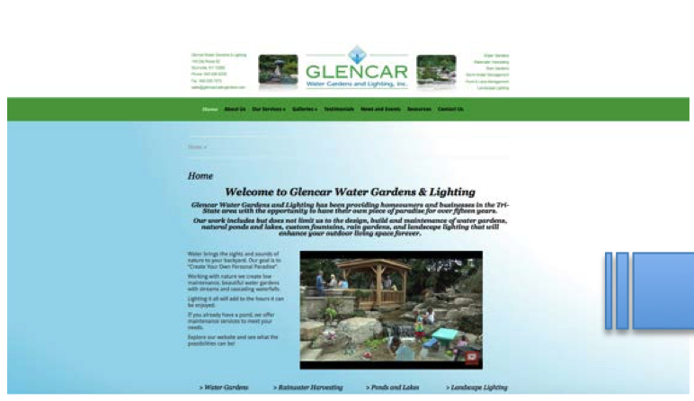 BEFORE: Glencar's website before the redesign