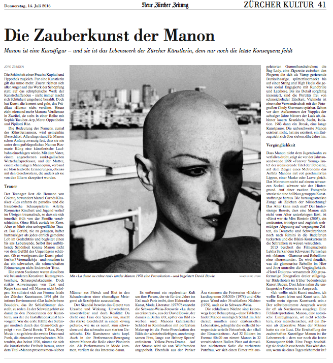 Neue Zürcher Zeitung 2016